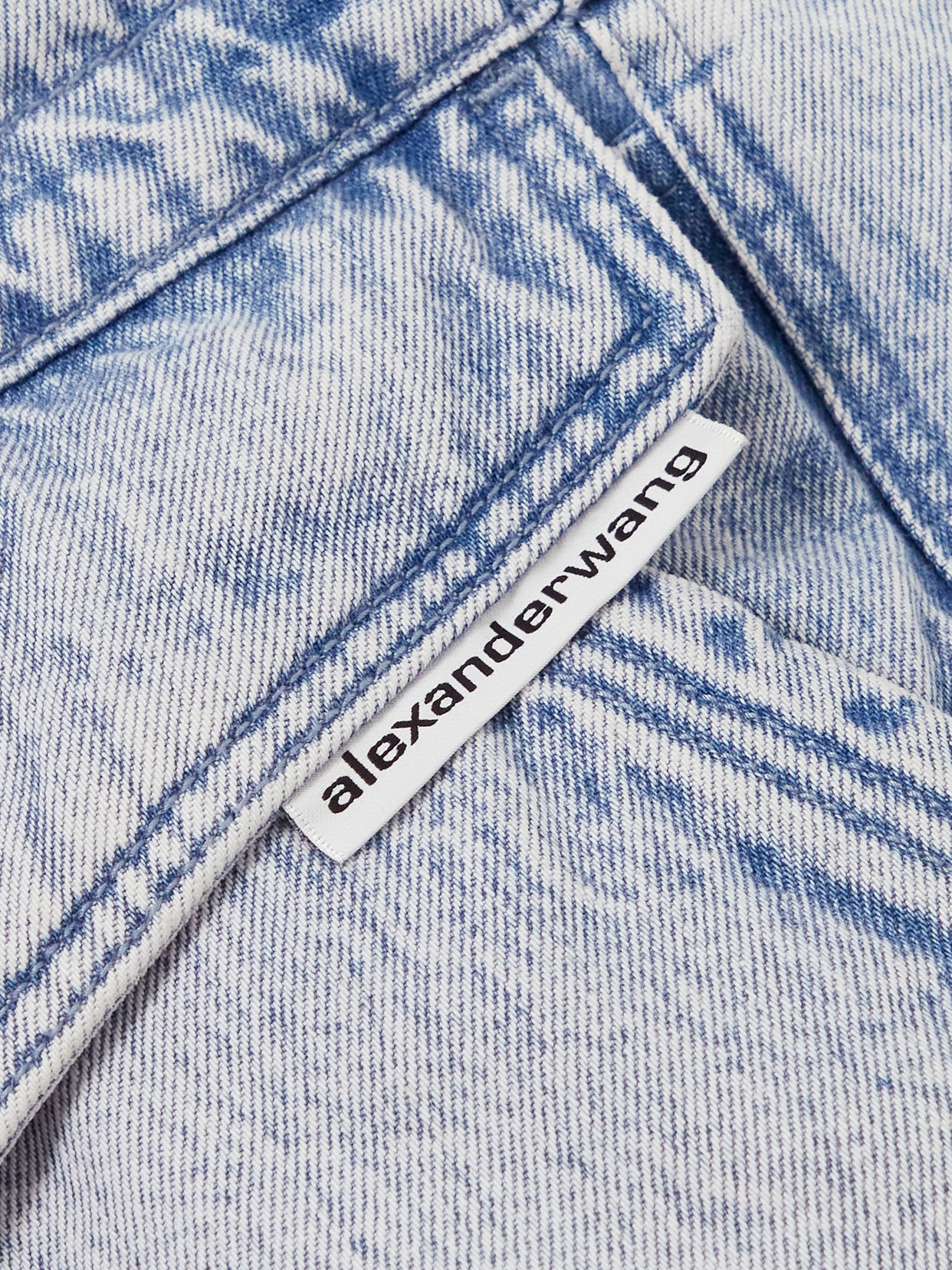 Oversized Hooded Padded Bleached Denim Jacket