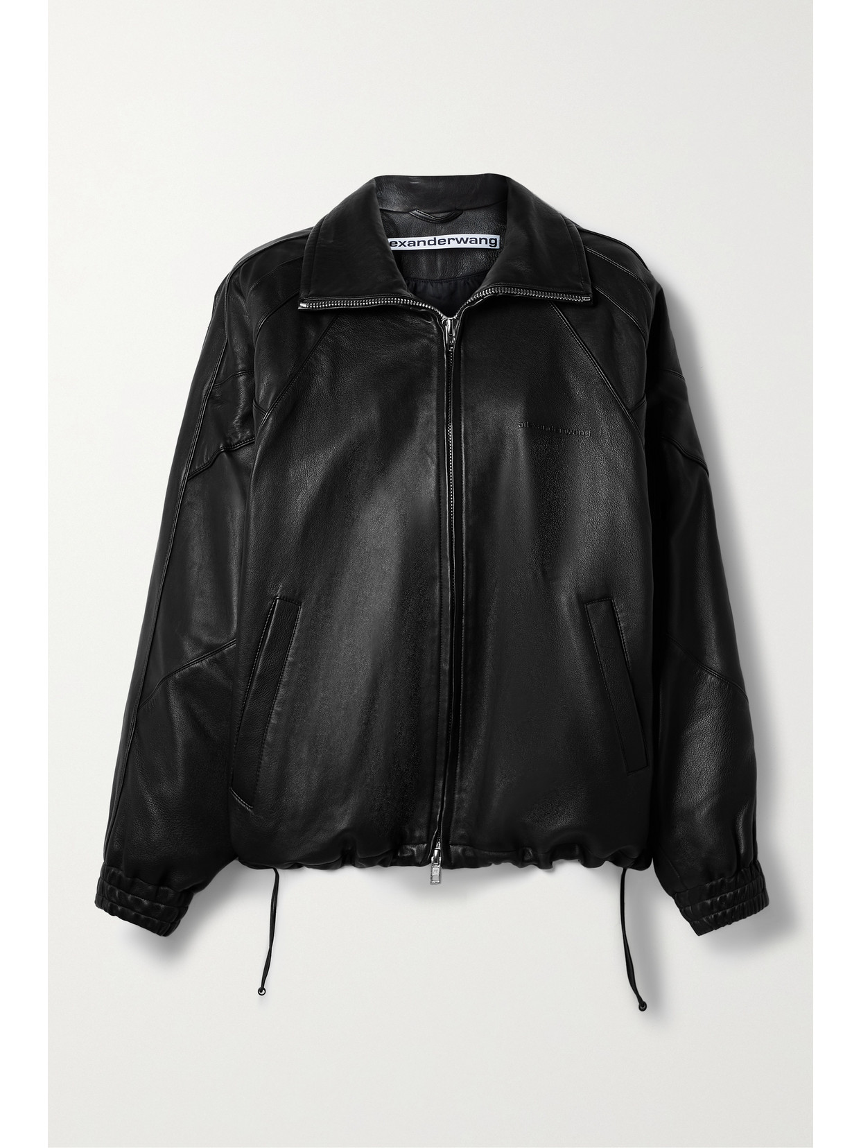 Alexander Wang Oversized Leather Track Jacket In Black | ModeSens