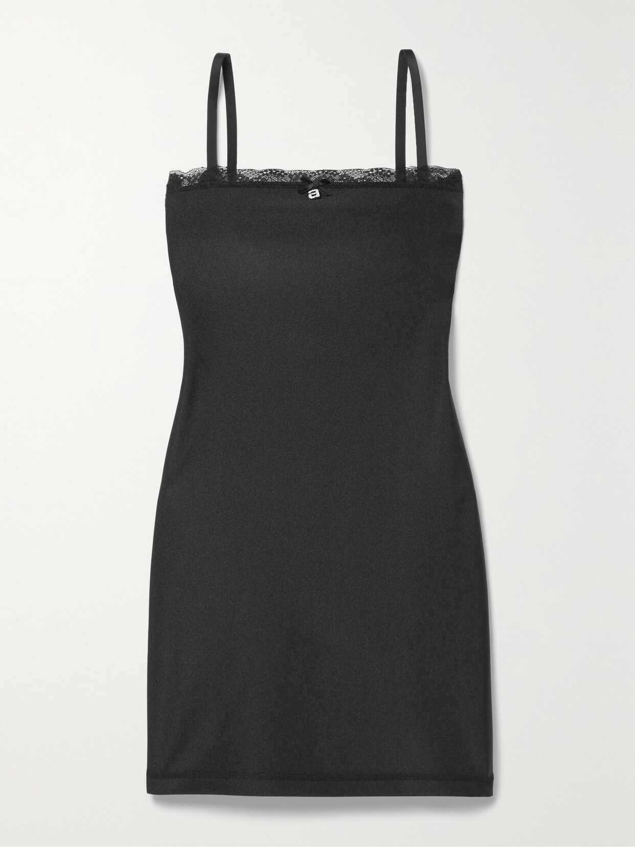 alexanderwang.t Lace-trimmed Stretch-jersey Mini Dress - Black