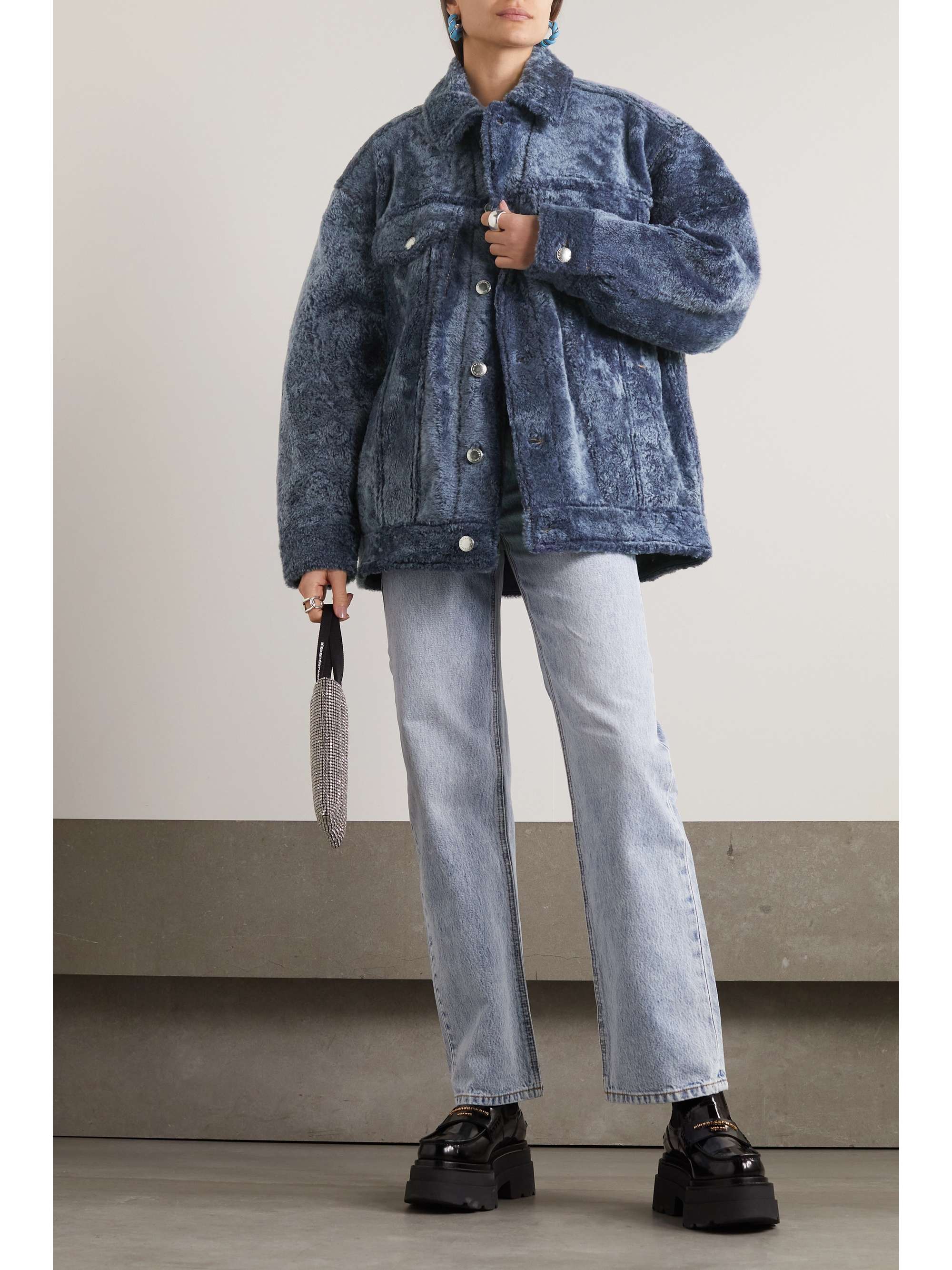 ALEXANDER WANG Oversized padded shearling jacket | NET-A-PORTER