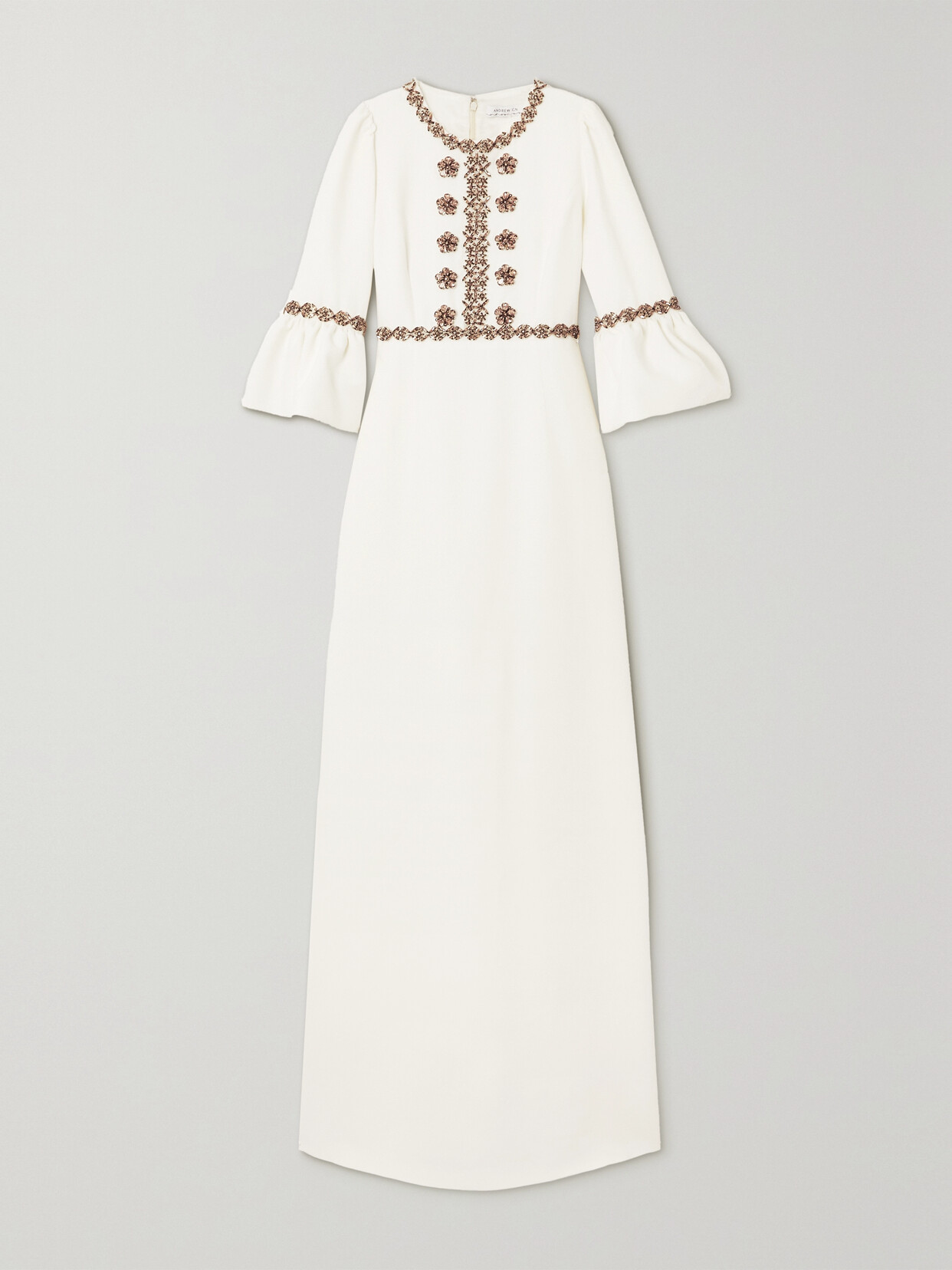 Andrew Gn - Embellished Cady Gown - Off-white