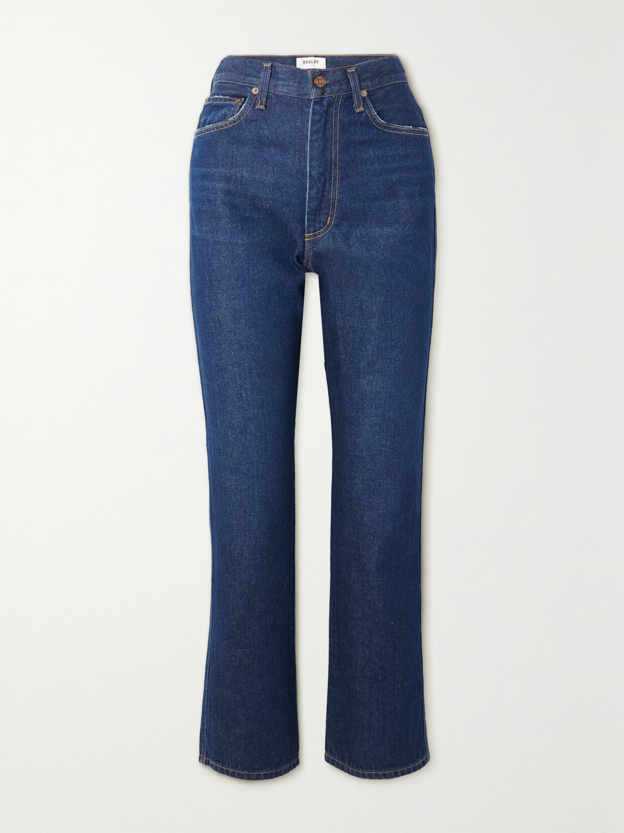 Agolde Ren Rigid High-rise Wide-leg Jeans In Blue
