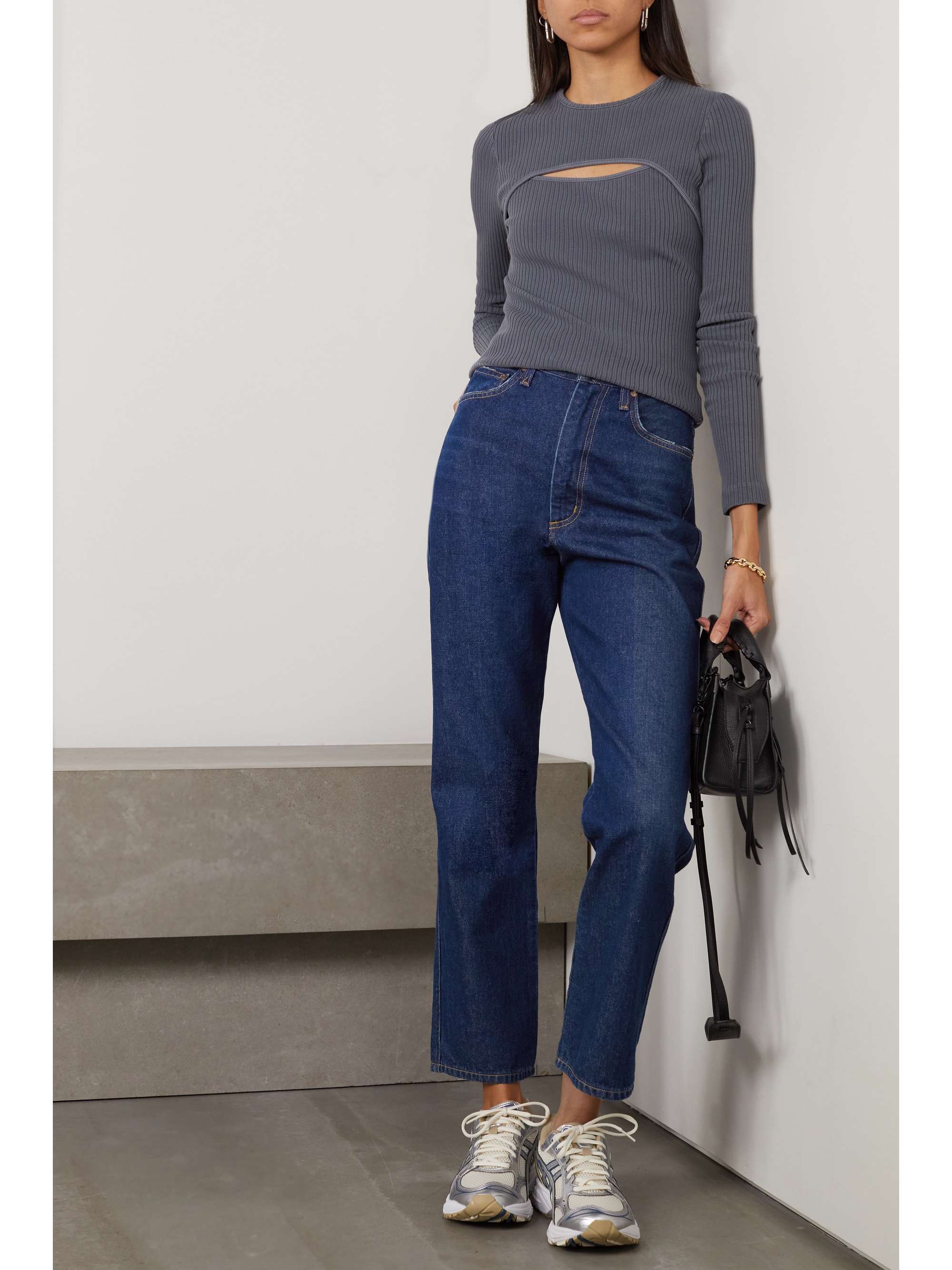 Pinch Waist high-rise straight-leg jeans