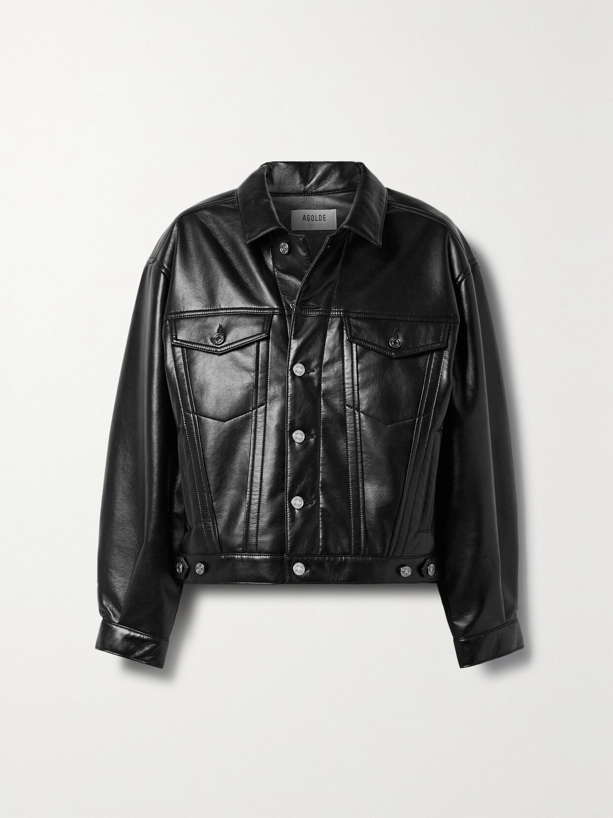 AGOLDE - Charli Recycled Leather-blend Jacket - Black