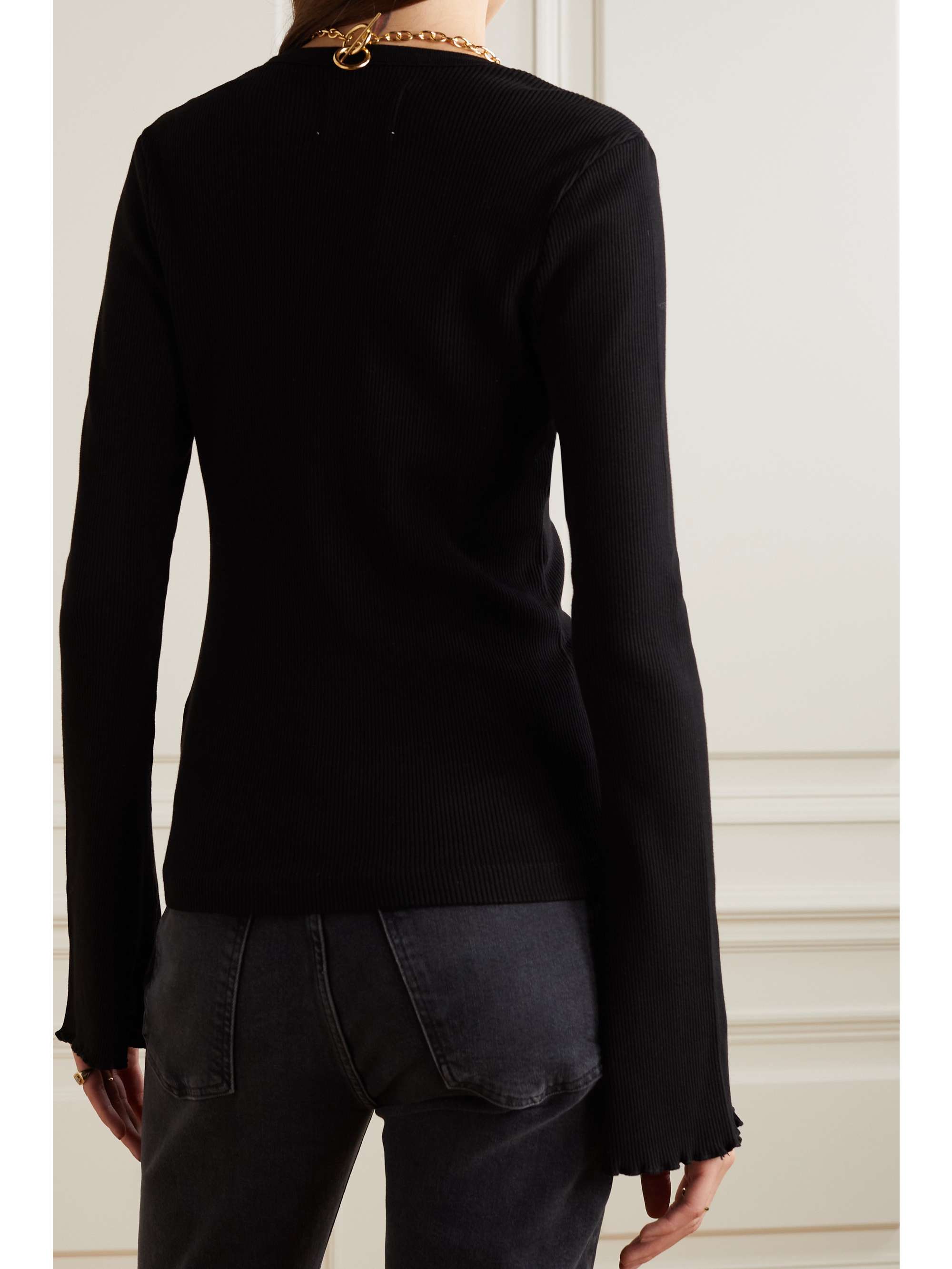 CITIZENS OF HUMANITY Anni ribbed stretch cotton and Lyocell-blend top