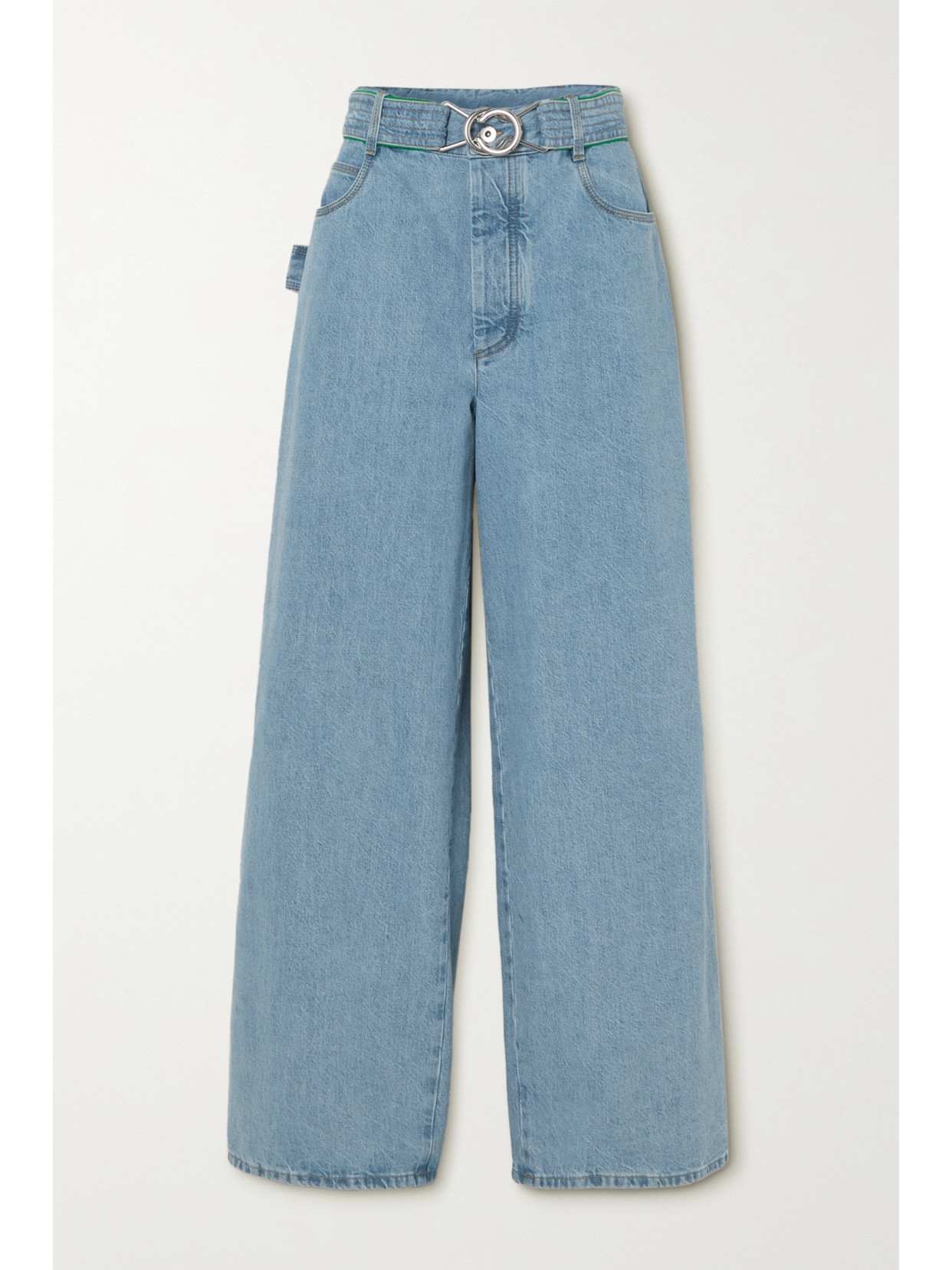 Shop Bottega Veneta High-rise Wide-leg Jeans In Blue