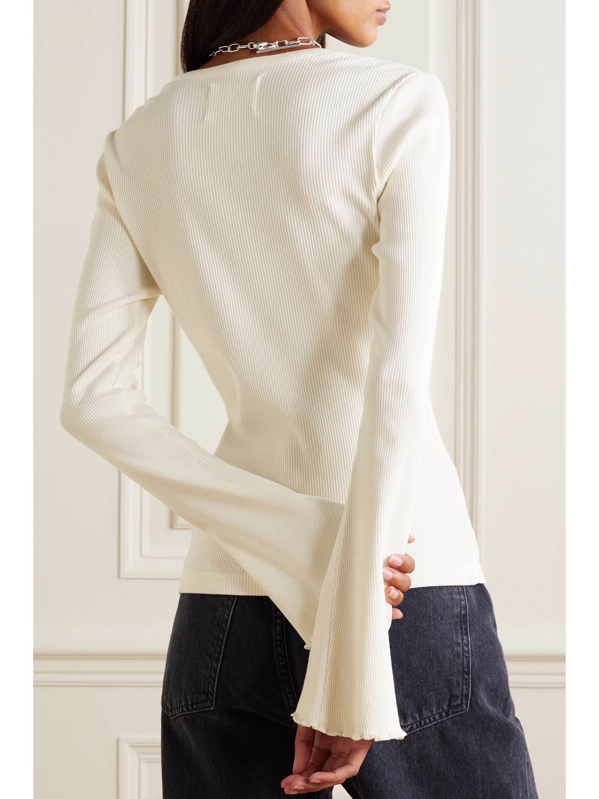 CITIZENS OF HUMANITY Anni ribbed stretch cotton and Lyocell-blend top