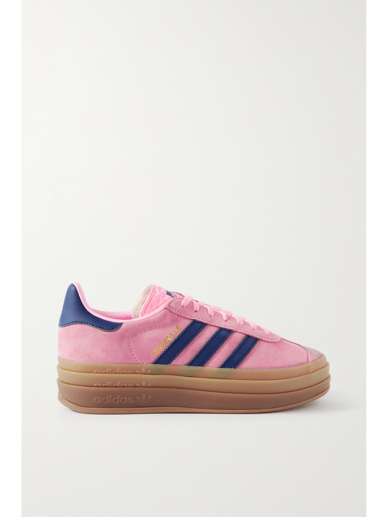 ADIDAS ORIGINALS GAZELLE BOLD LEATHER-TRIMMED SUEDE PLATFORM trainers