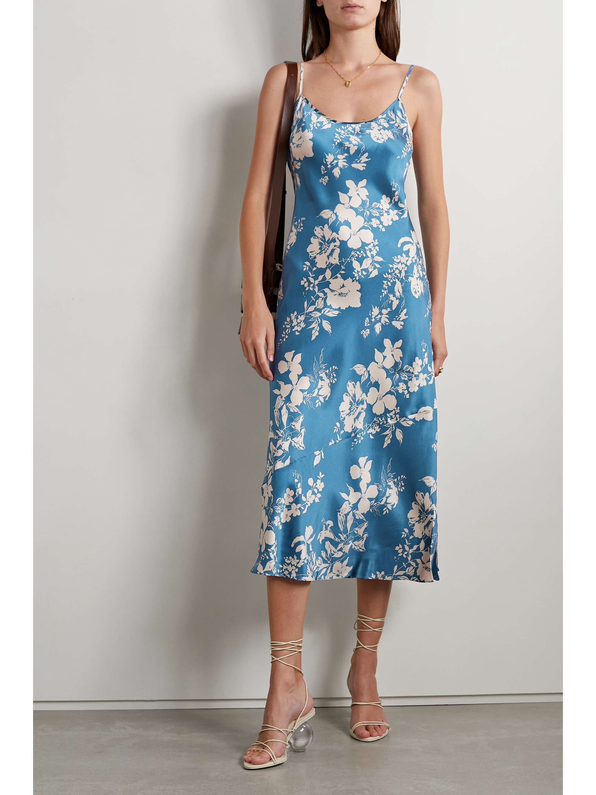 reformation blue floral dress