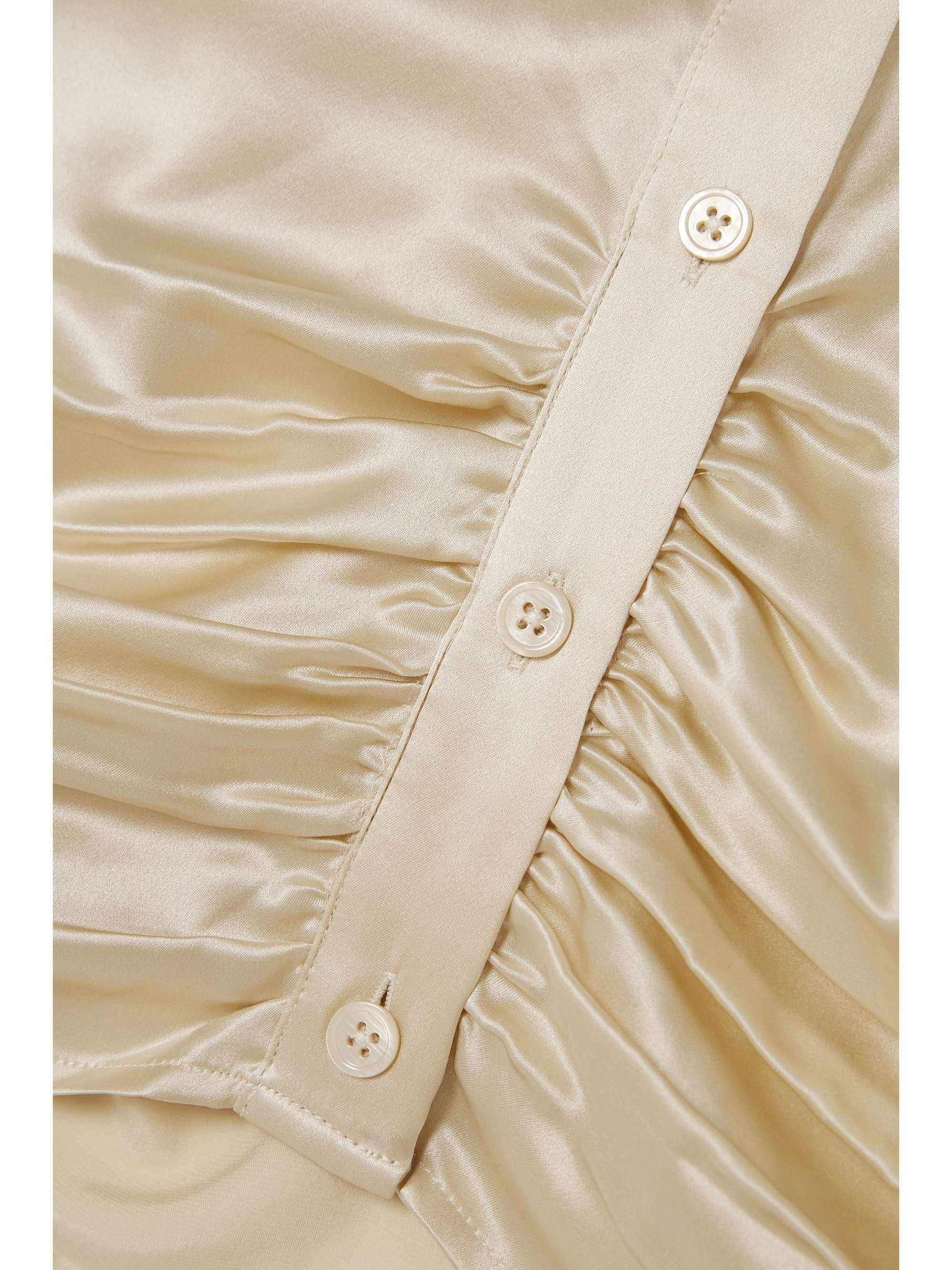 REFORMATION Kendall Bluse aus Seidensatin mit Raffungen