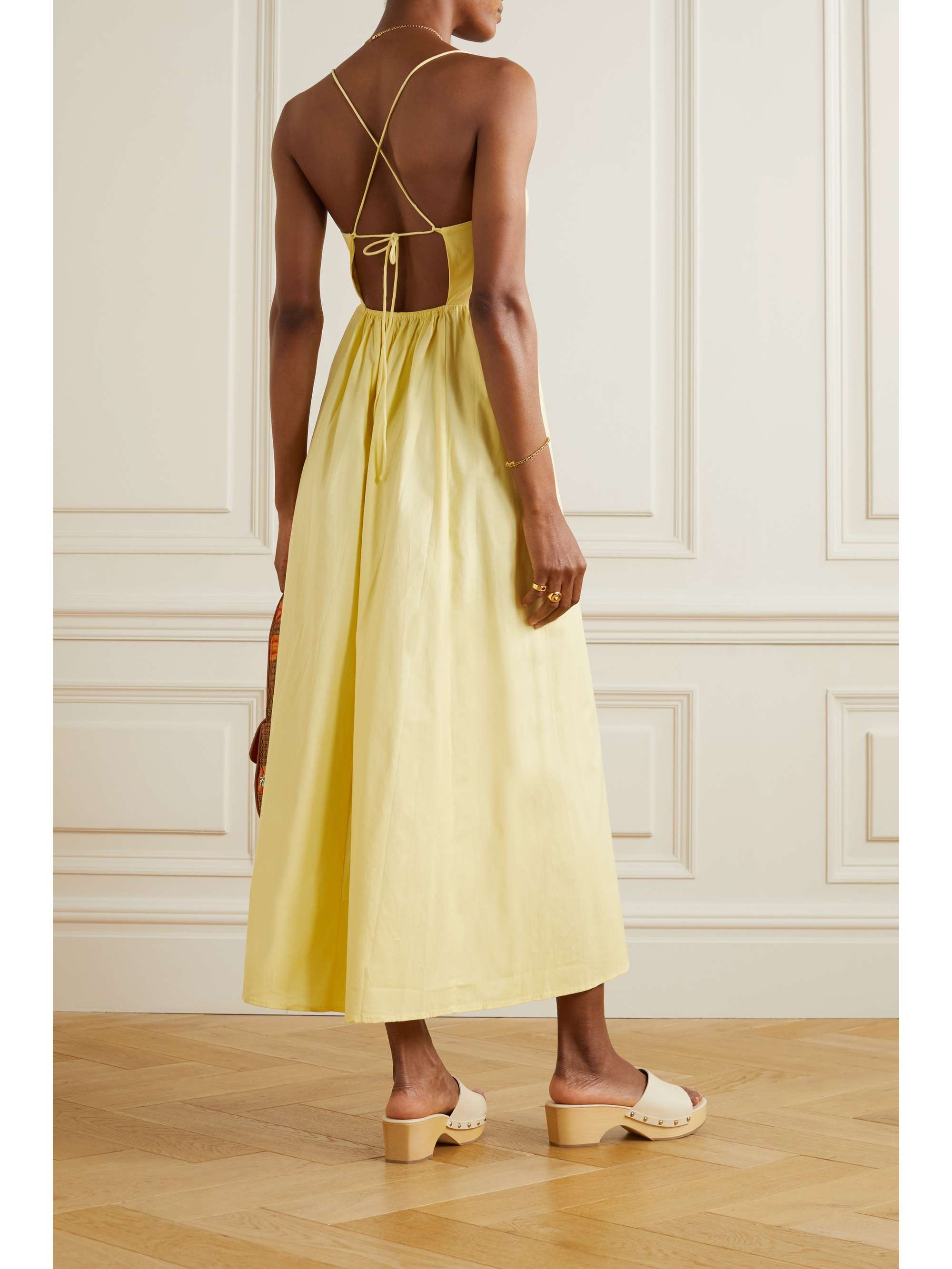 REFORMATION Dovie organic cotton-blend poplin midi dress
