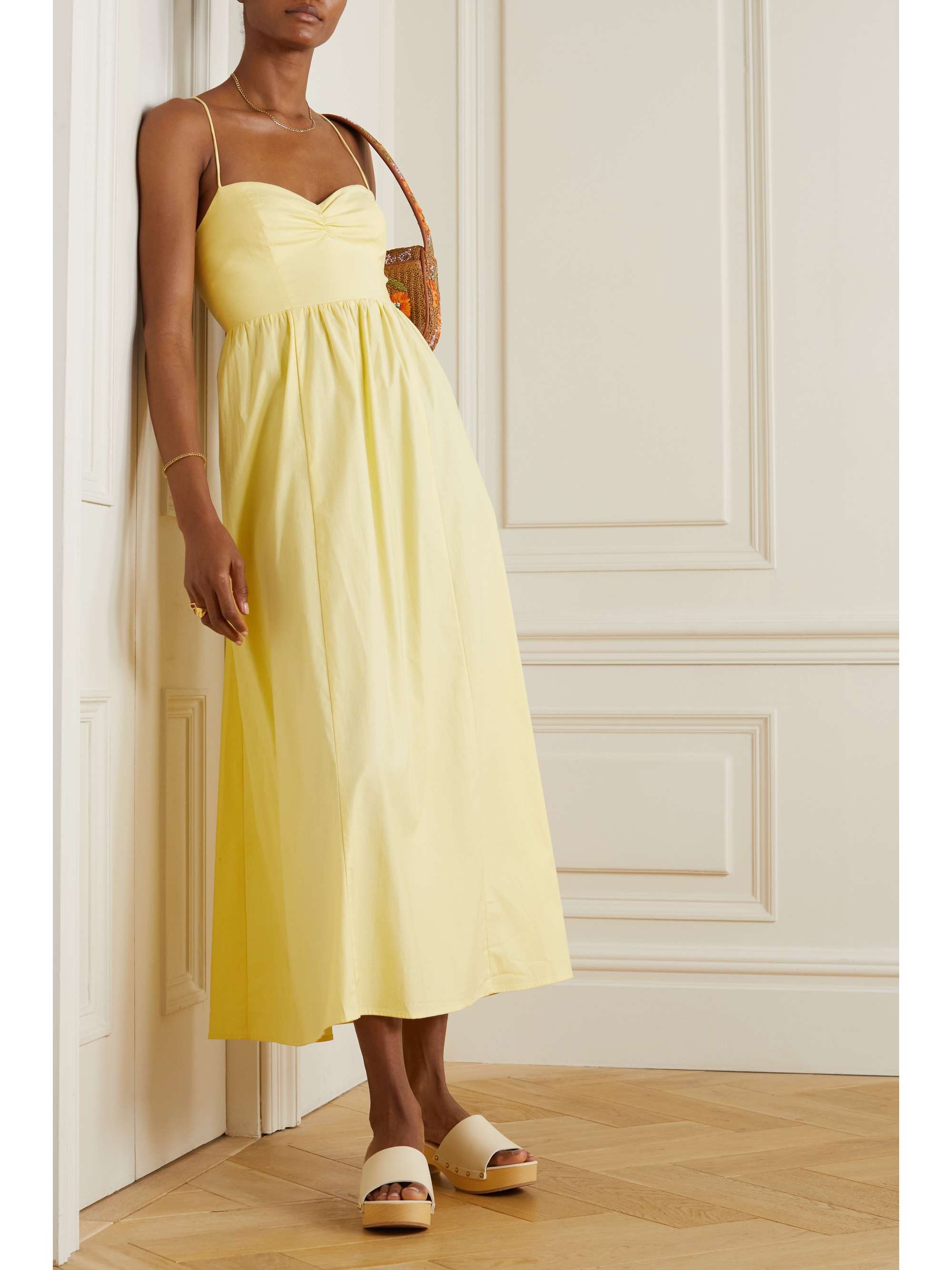 REFORMATION Dovie organic cotton-blend poplin midi dress