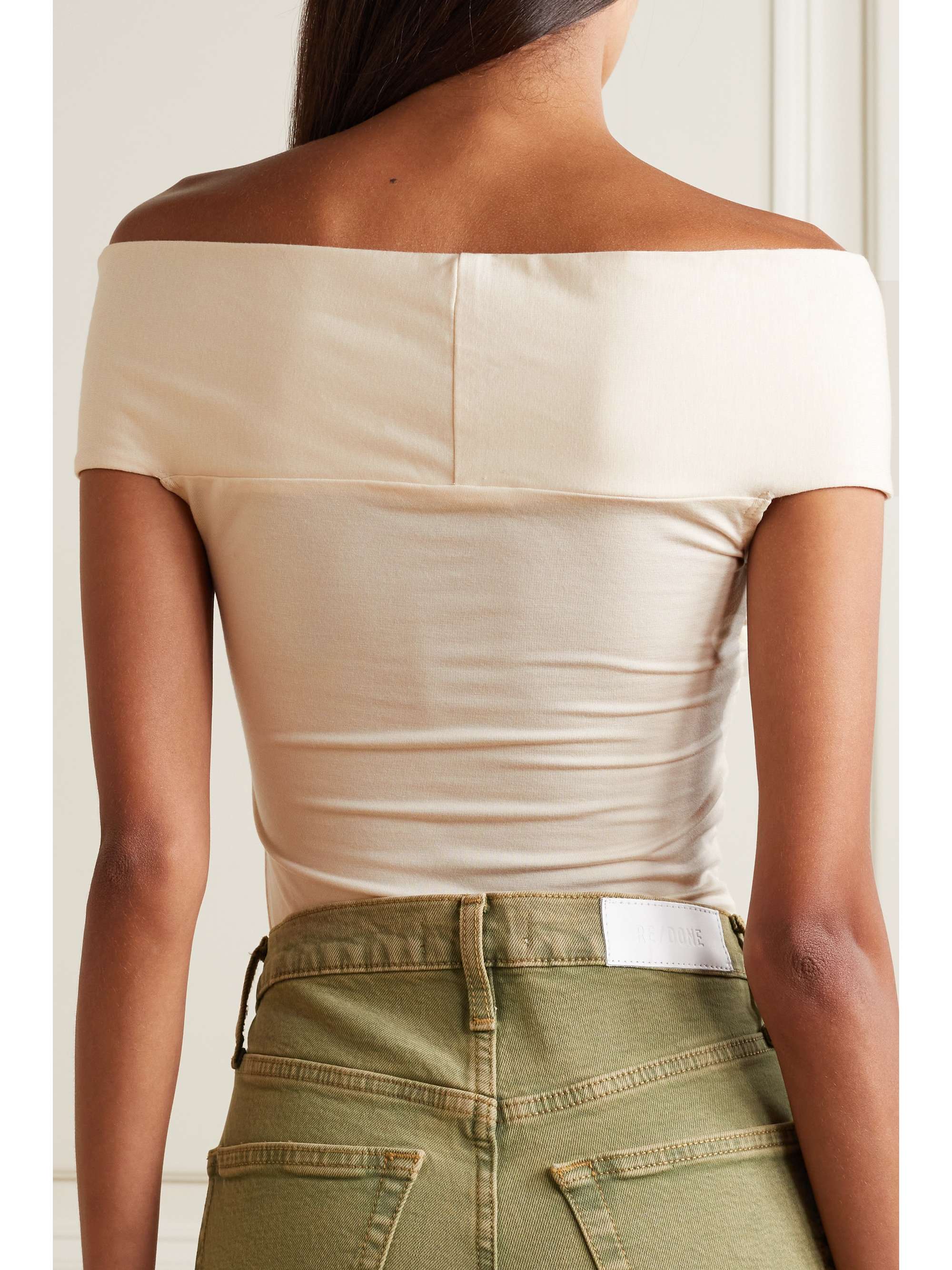 REFORMATION Ezlynn offtheshoulder twistfront stretchTENCEL Lyocell