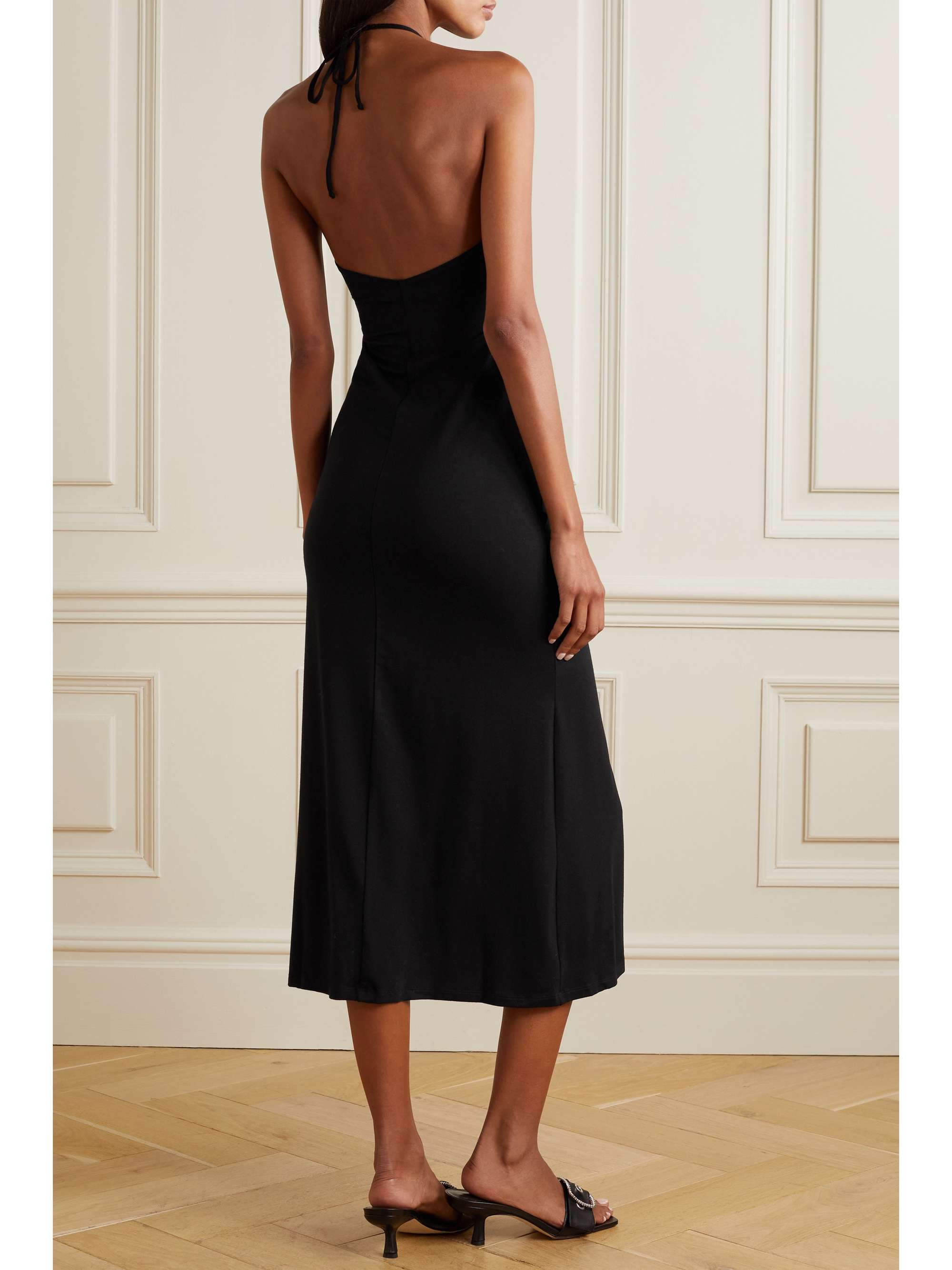 REFORMATION Stetson stretch-TENCEL Lyocell halterneck midi dress