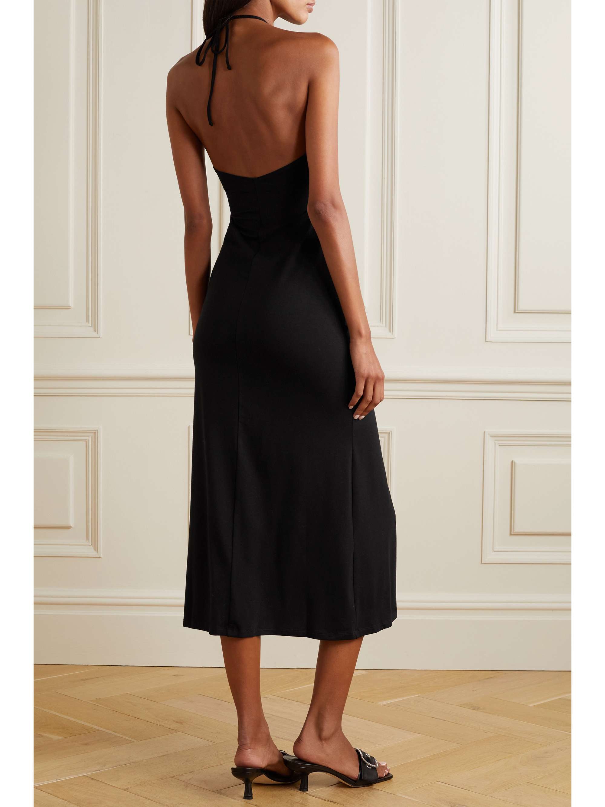 REFORMATION Stetson stretch-TENCEL Lyocell halterneck midi dress | NET ...