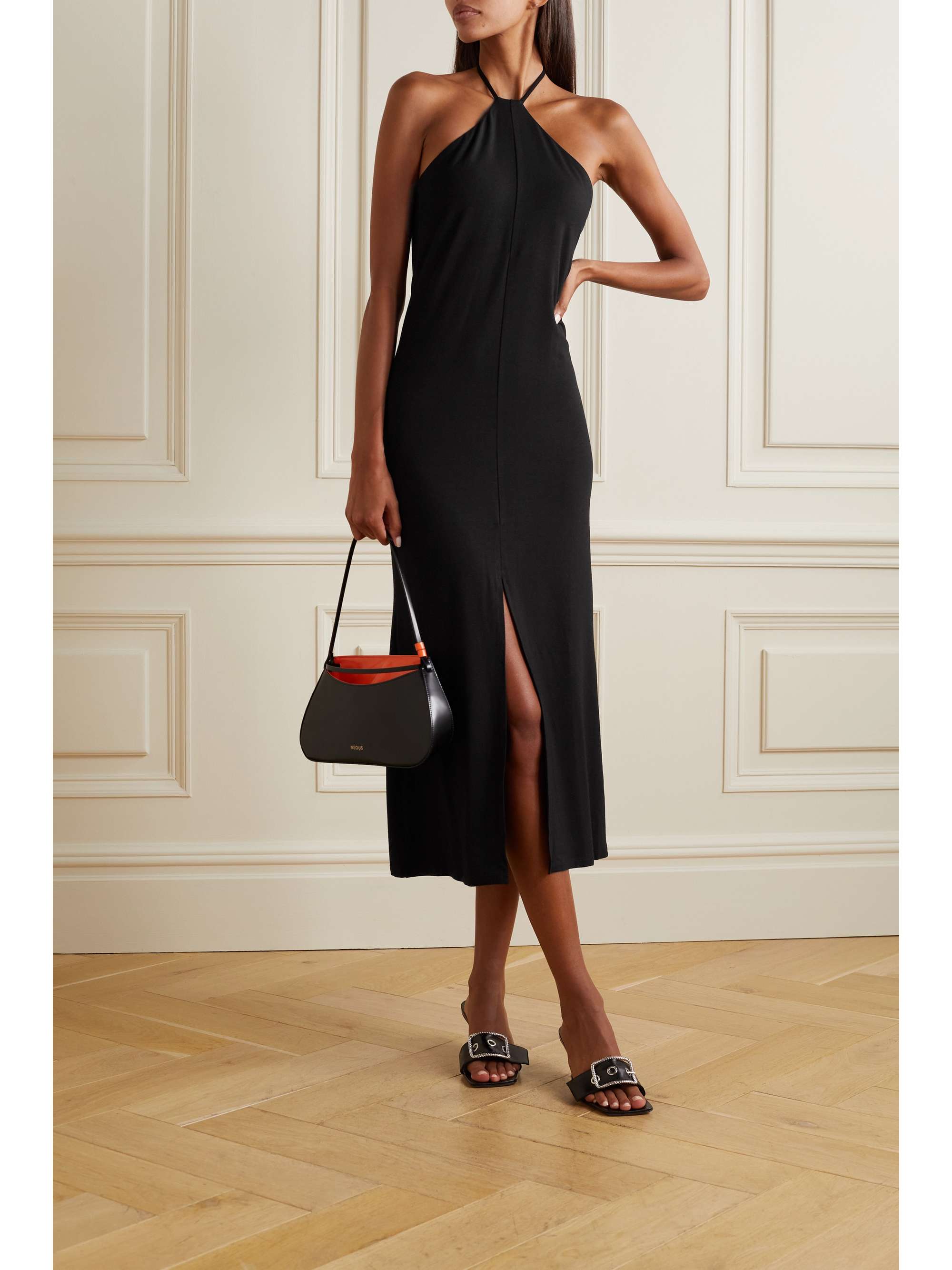 REFORMATION Stetson stretch-TENCEL Lyocell halterneck midi dress