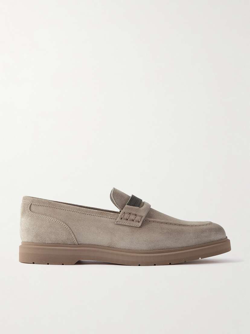Brunello Cucinelli Embellished Suede Loafers