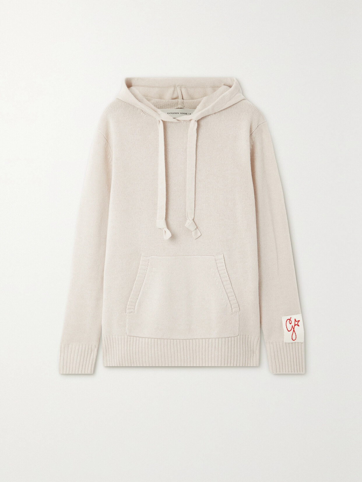 Golden Goose - Golden Appliquéd Cashmere And Wool-blend Hoodie - Off-white