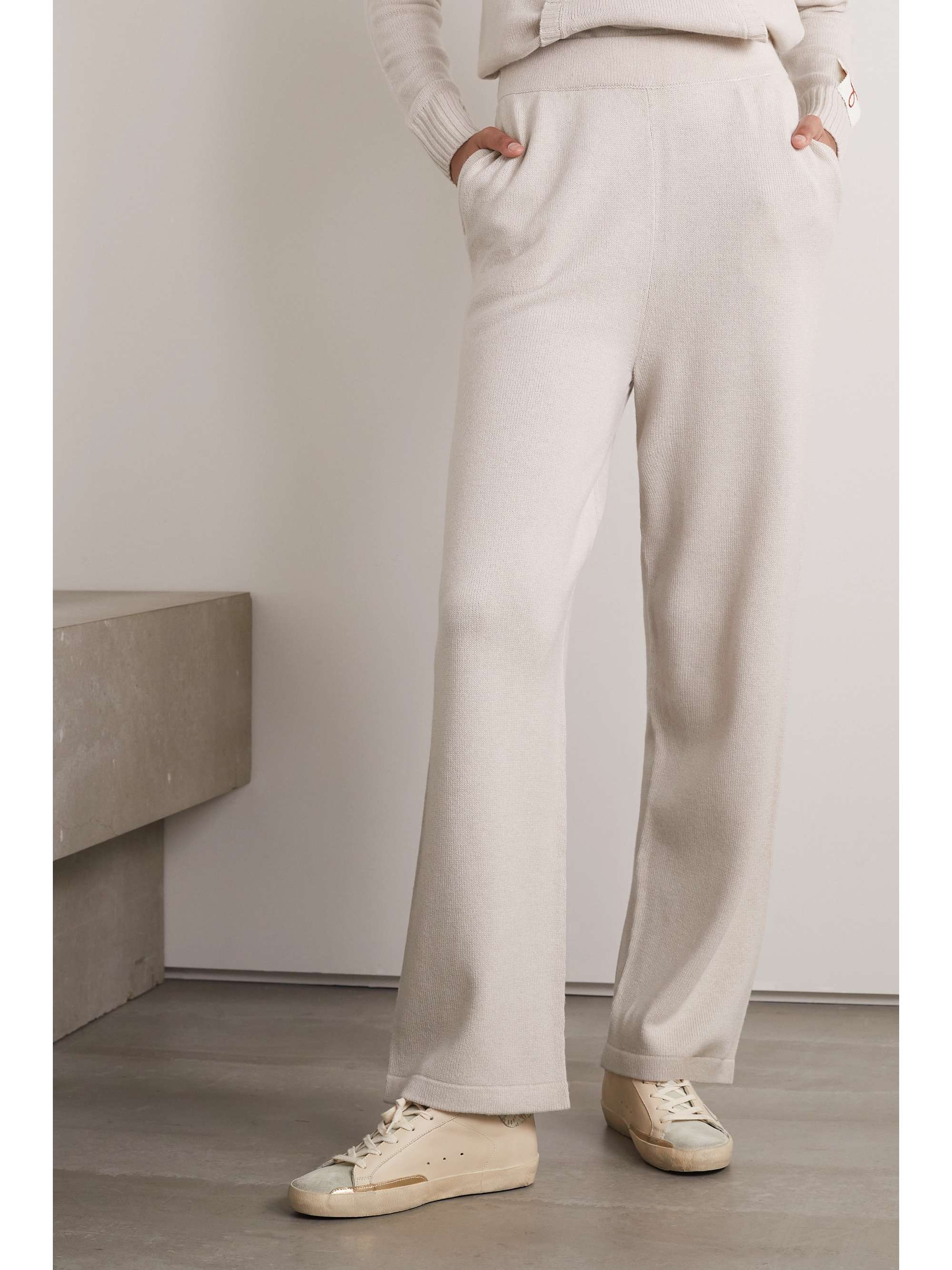 GOLDEN GOOSE Golden cashmere and wool-blend track pants