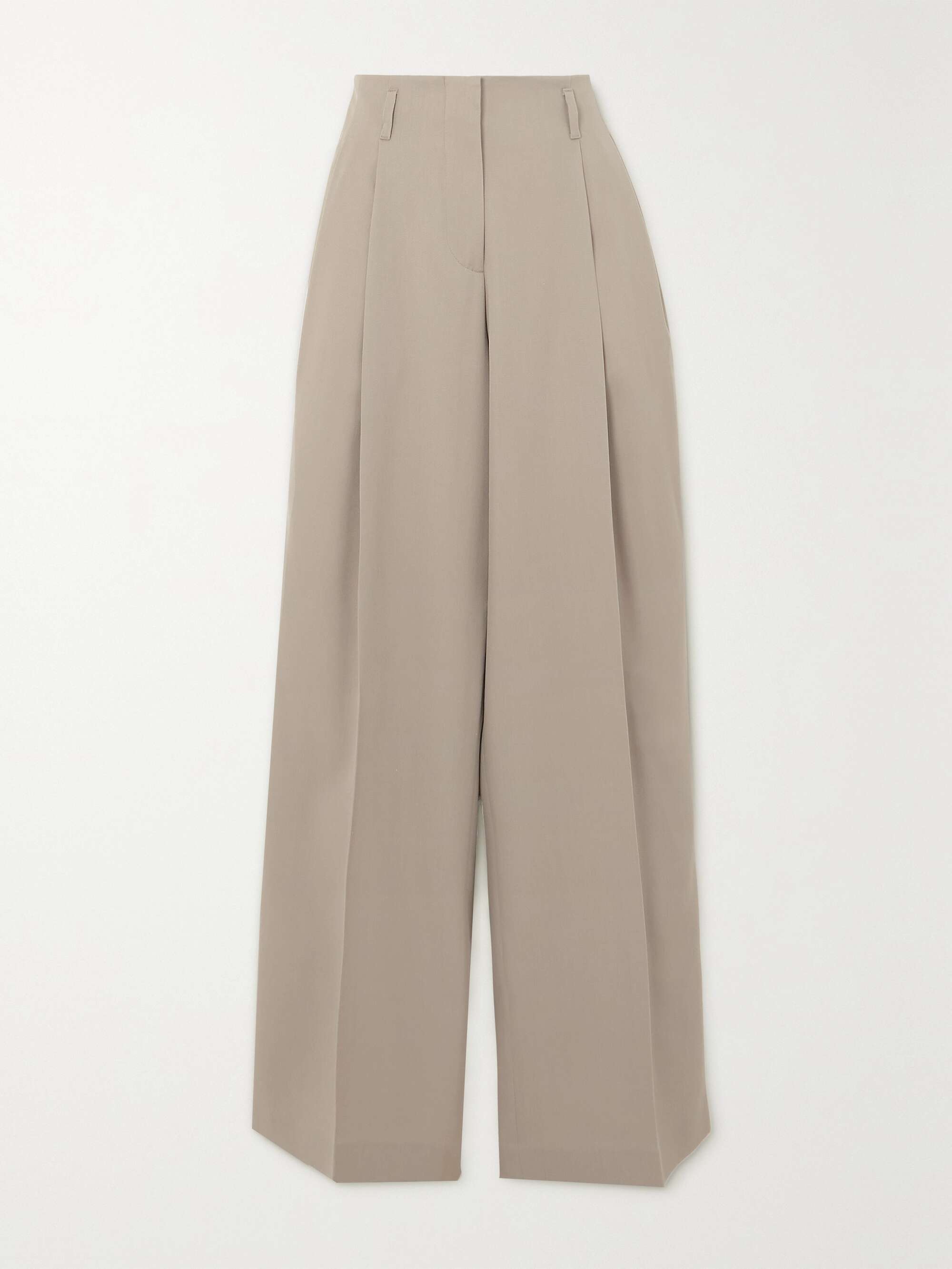 Wool-gabardine wide-leg pants - beige - IT36