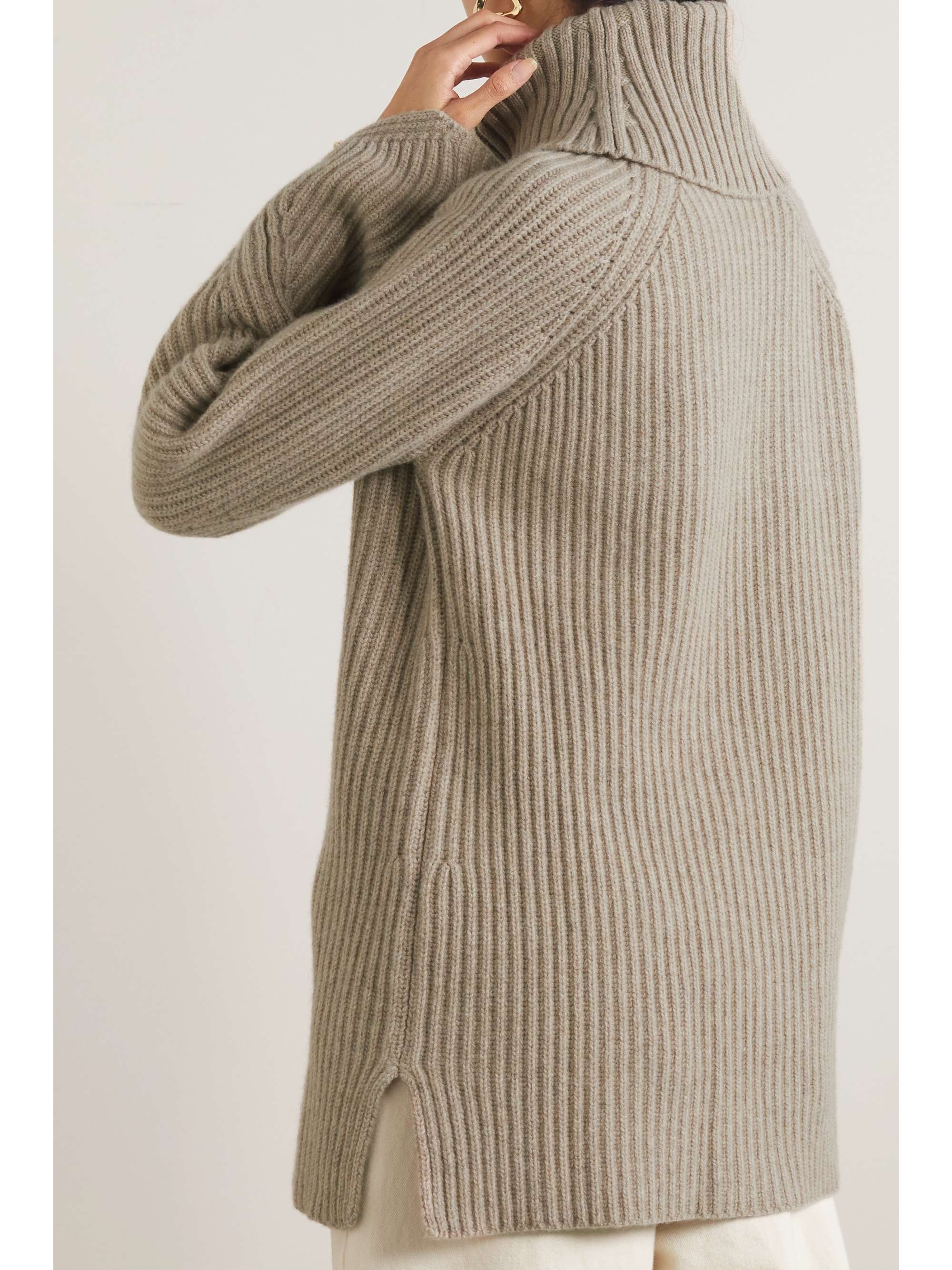 KHAITE Nimbus Rollkragenpullover aus Kaschmir in Rippstrick