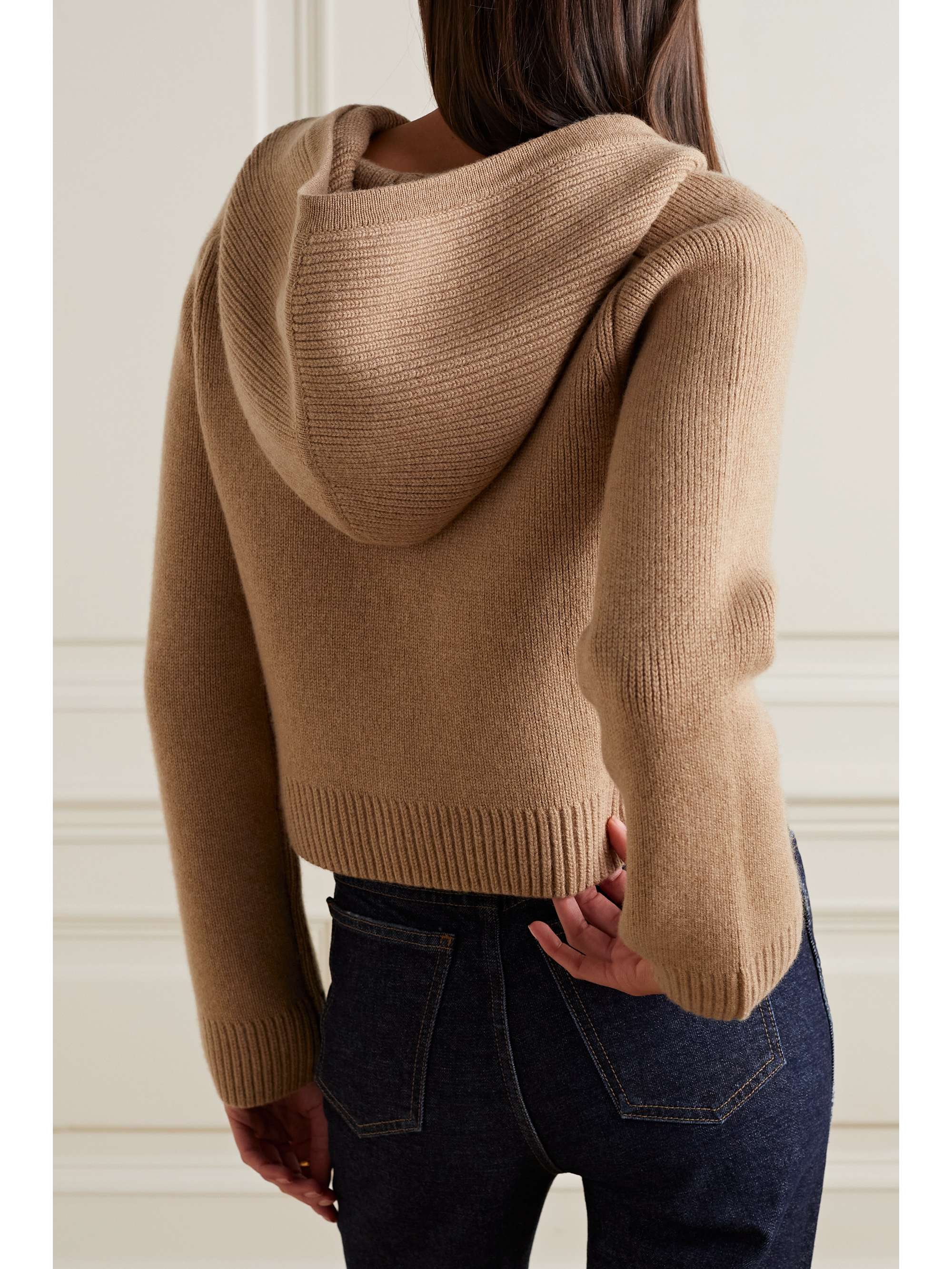 Camel Winston hooded cashmereblend cardigan KHAITE NETAPORTER