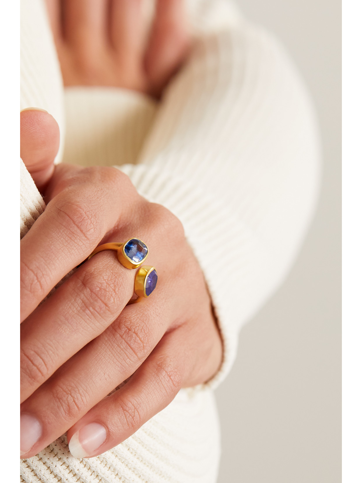 Shop Pippa Small 18-karat Gold, Kyanite And Tanzanite Ring