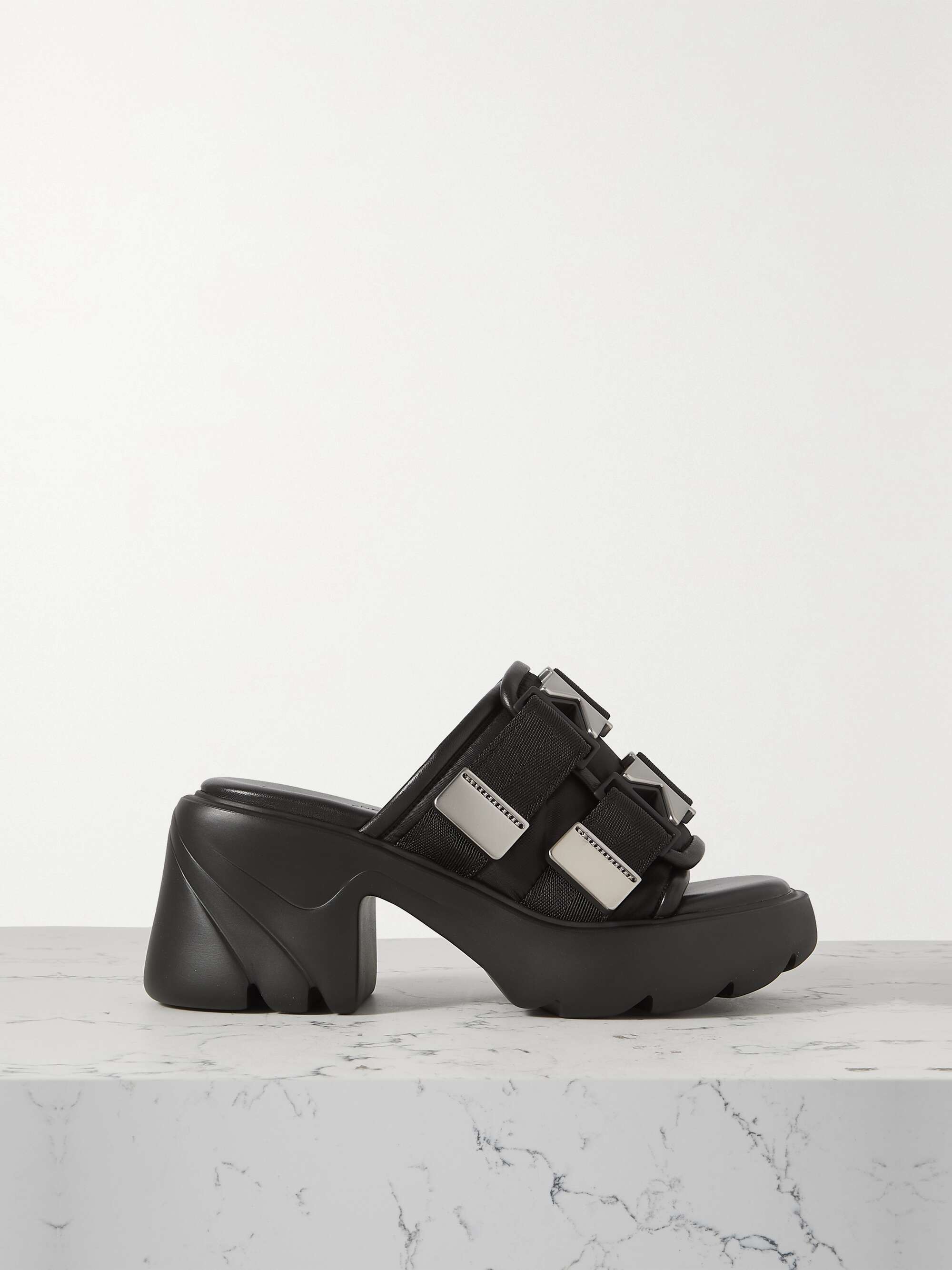 platform black mules