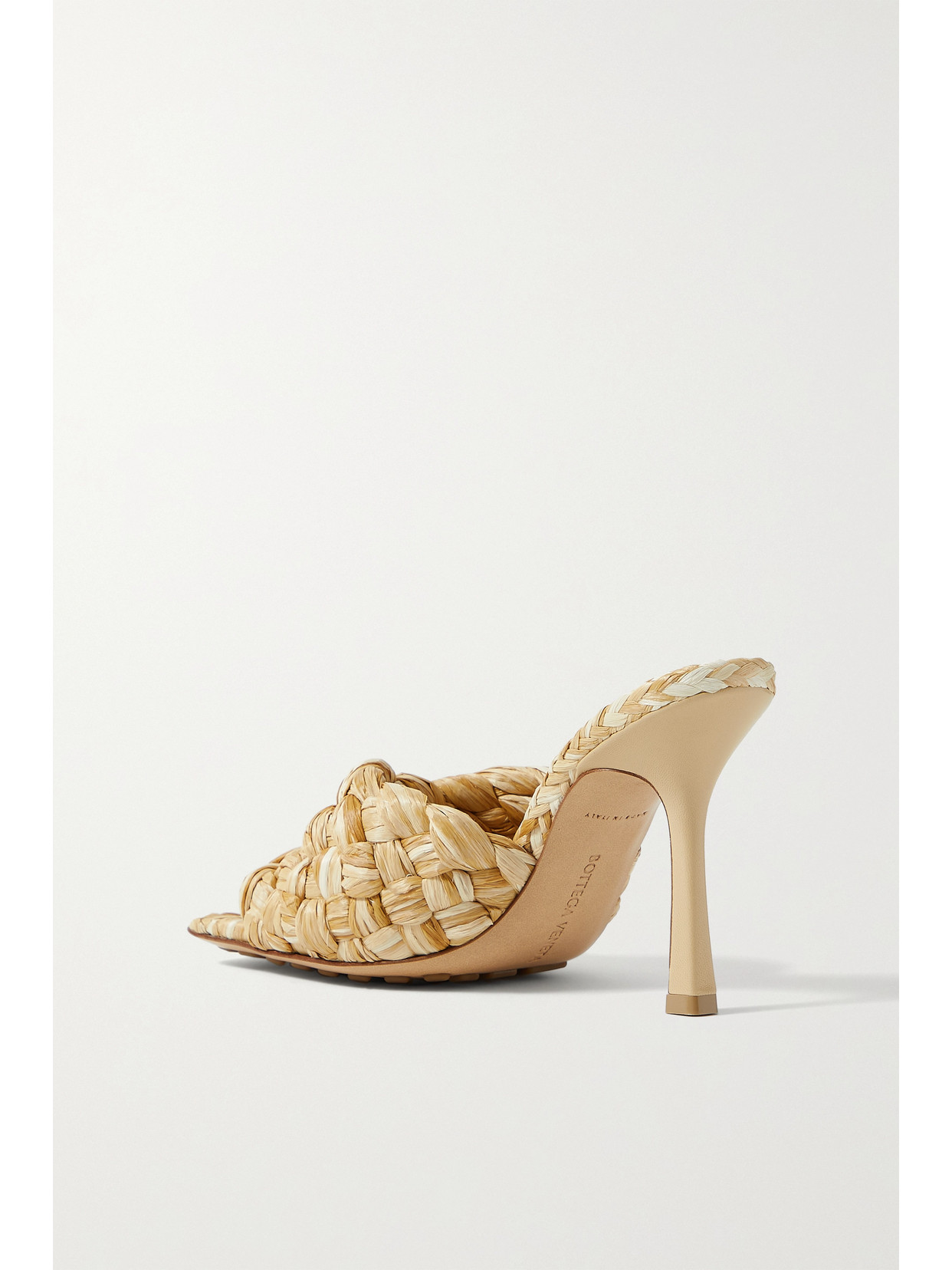 Shop Bottega Veneta Intrecciato Raffia Mules In Neutrals