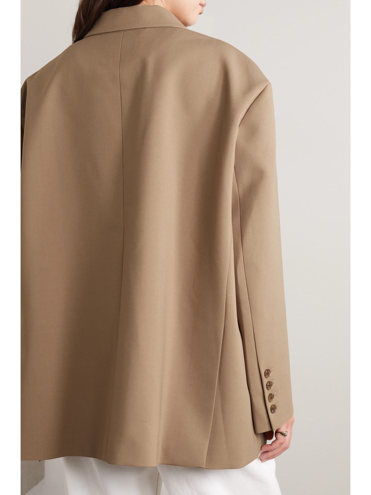 Shop The Frankie Shop Bea Crepe Blazer In Brown