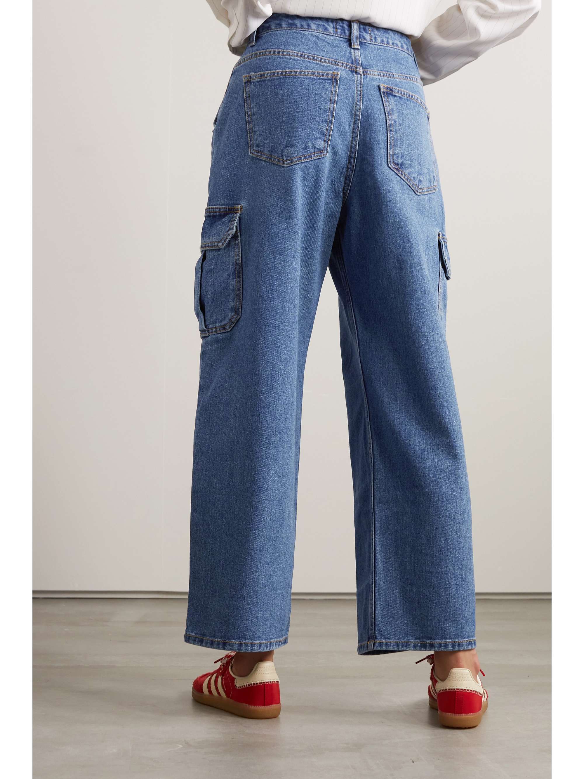 FRANKIE SHOP Kai cropped high-rise wide-leg jeans