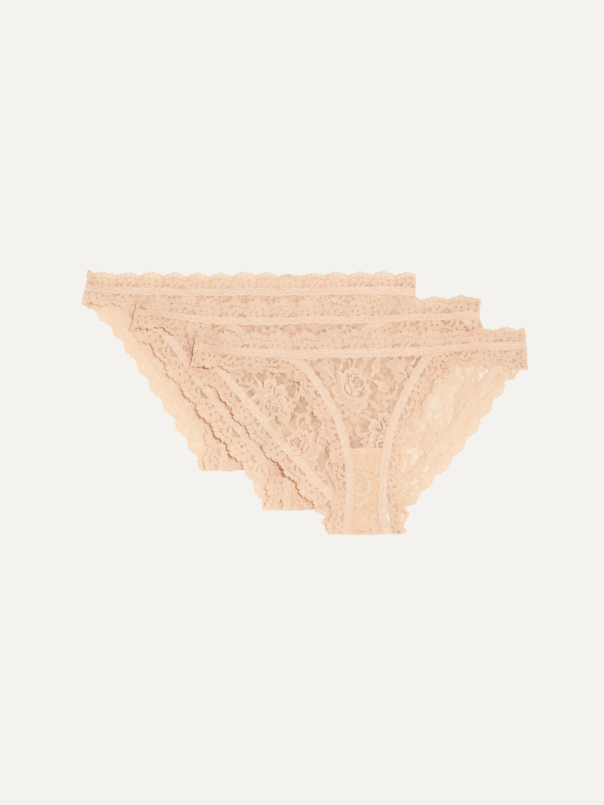 Hanky Panky + Net Sustain Signature Set Of Three Stretch-lace Brazilian Briefs