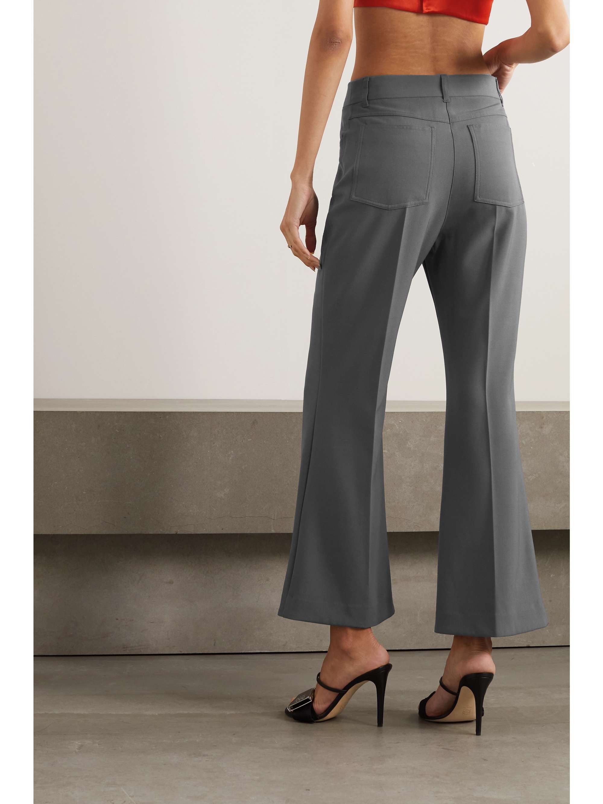 STELLA MCCARTNEY Cropped stretch-twill flared pants
