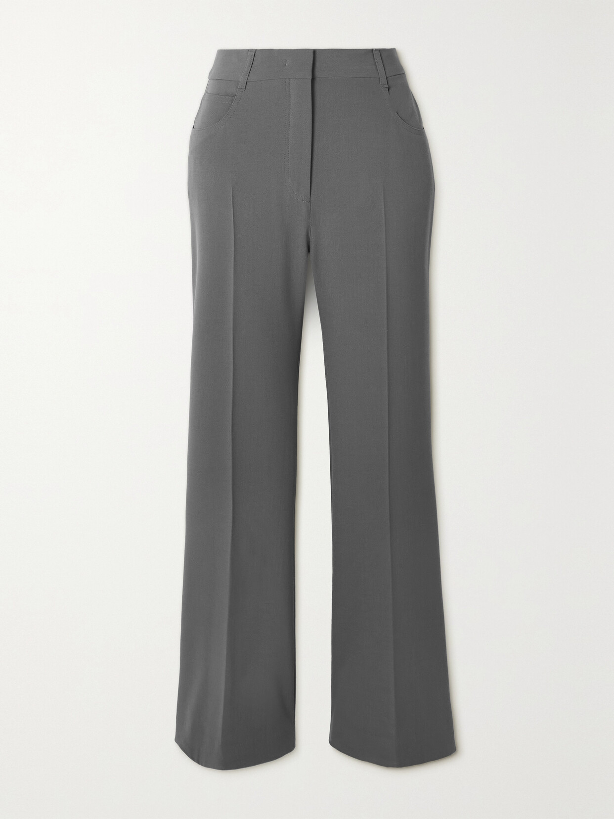 Stella Mccartney Cropped Stretch-twill Flared Pants In Gray