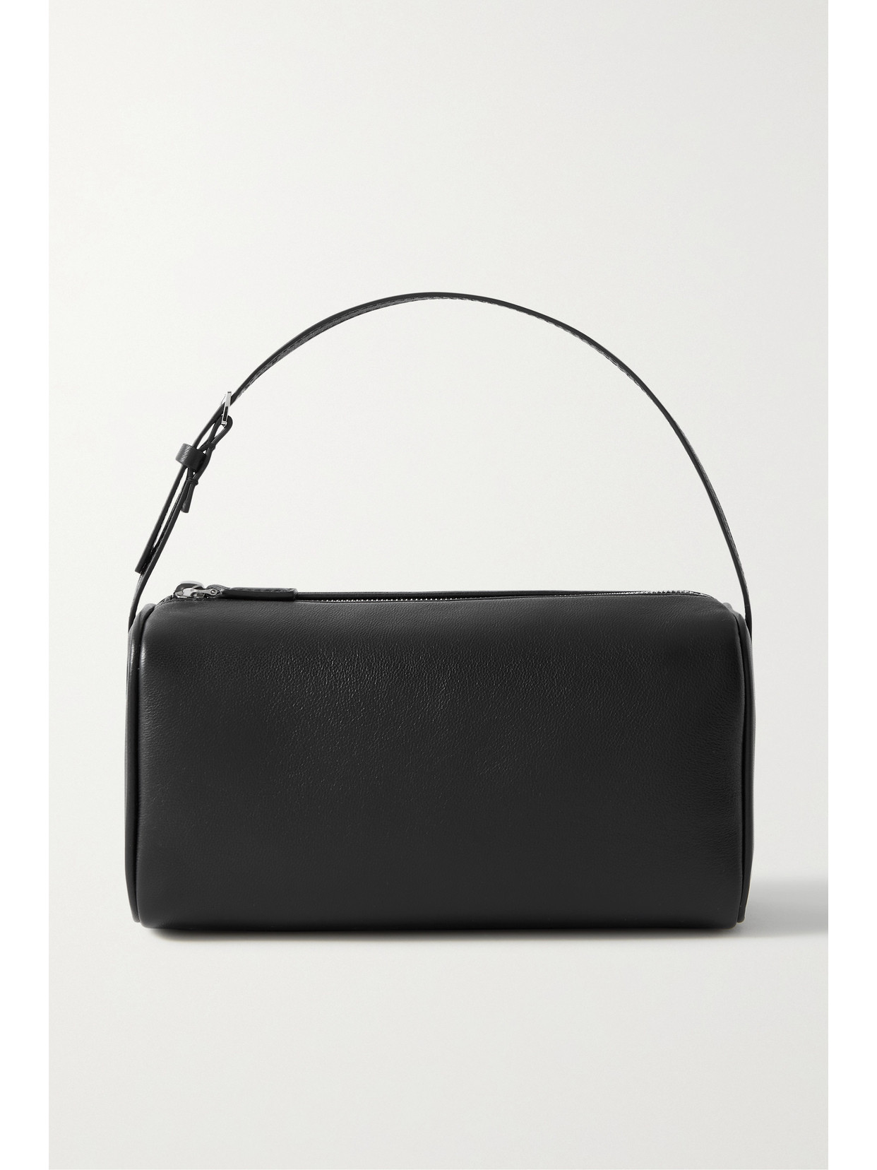 The Row 90s Small Leather Tote In Black