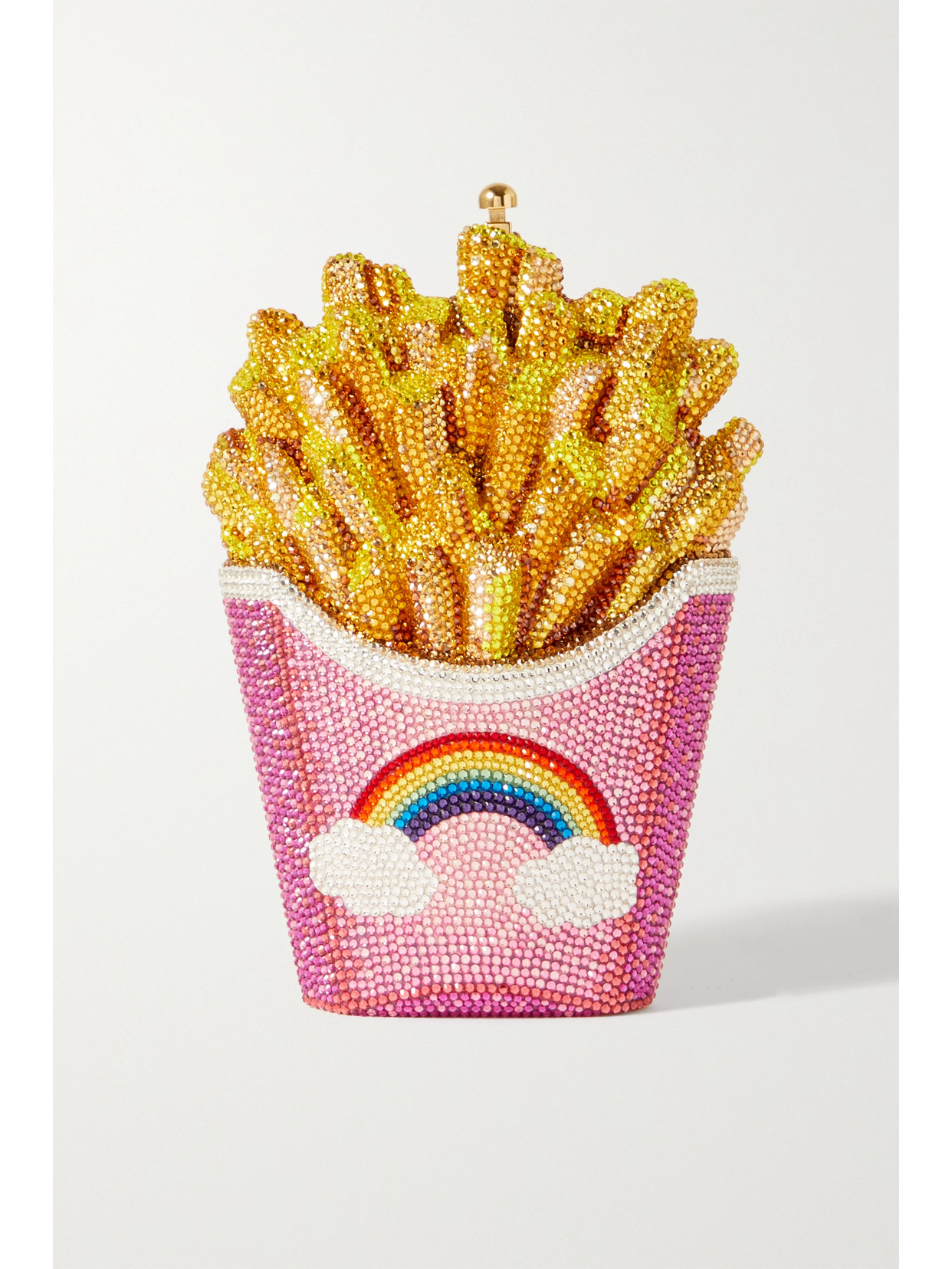 Judith Leiber Couture - French Fries Rainbow Crystal-embellished Gold-tone Clutch - Pink 22 Awaiting product image