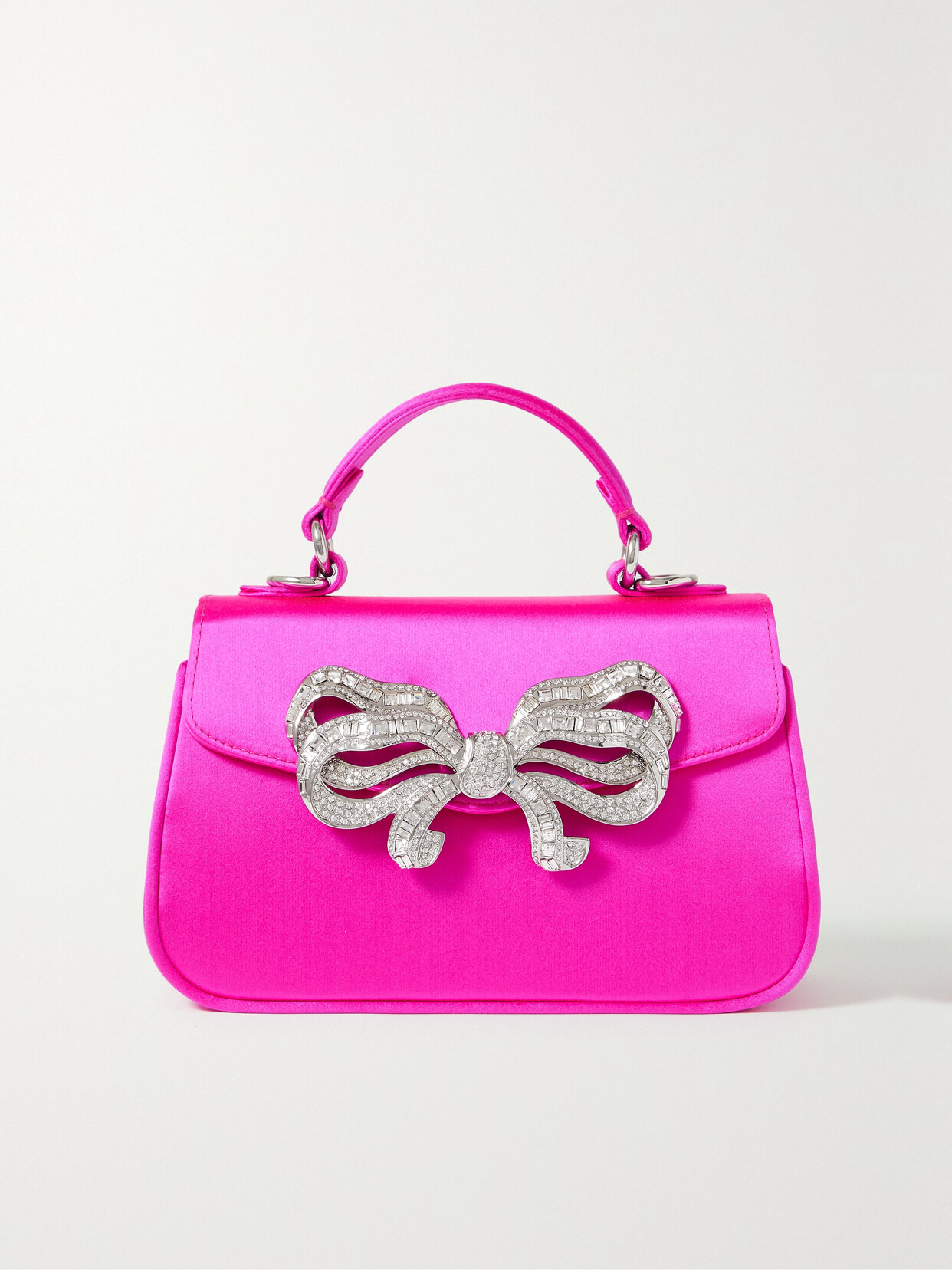 Judith Leiber Couture - Bow Top Embellished Satin Clutch - Pink