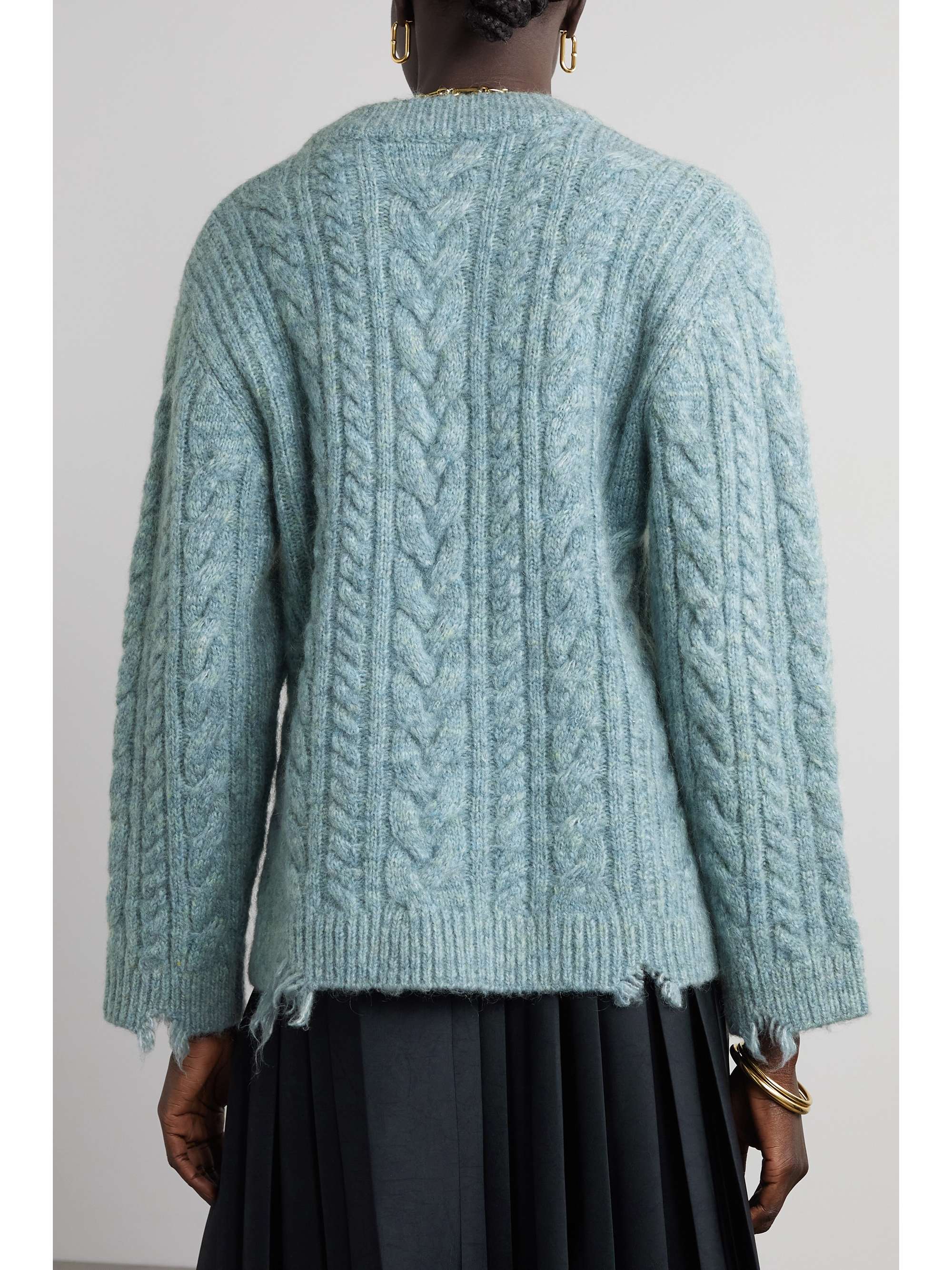 Baharia distressed cable-knit sweater