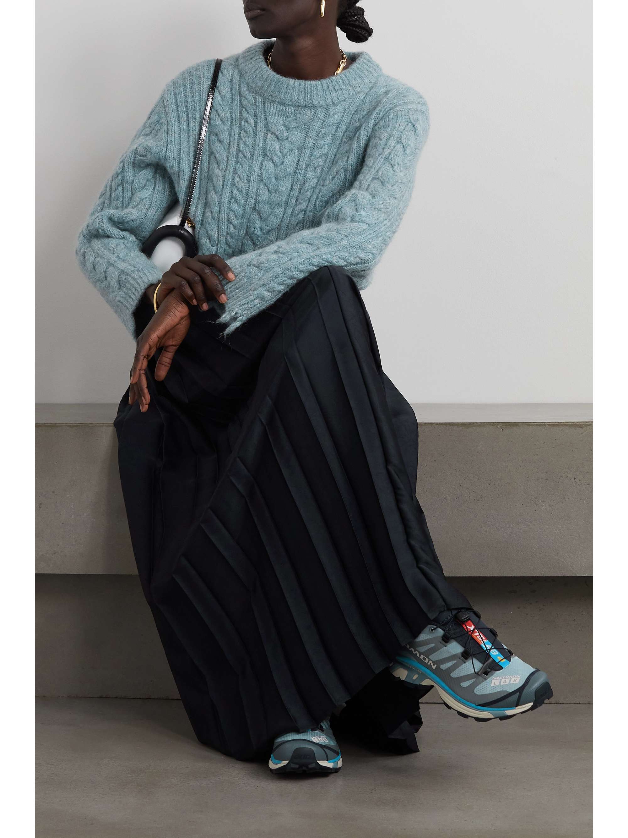 Baharia distressed cable-knit sweater