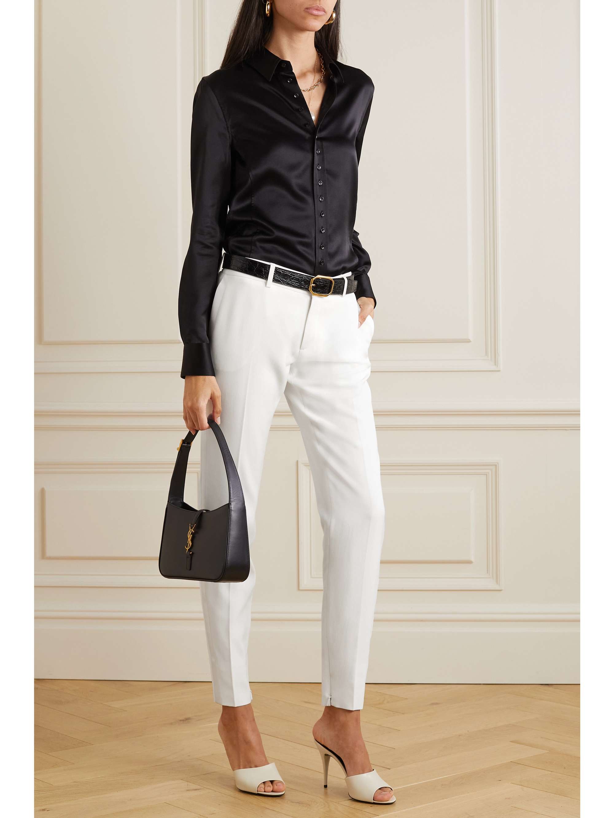 louren  waist belt tapered pants