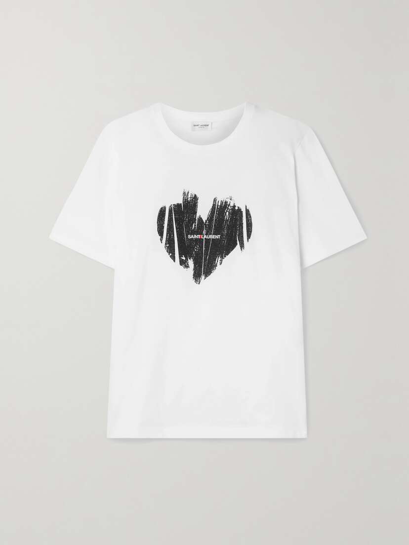 Saint Laurent Printed Cotton-jersey T-shirt