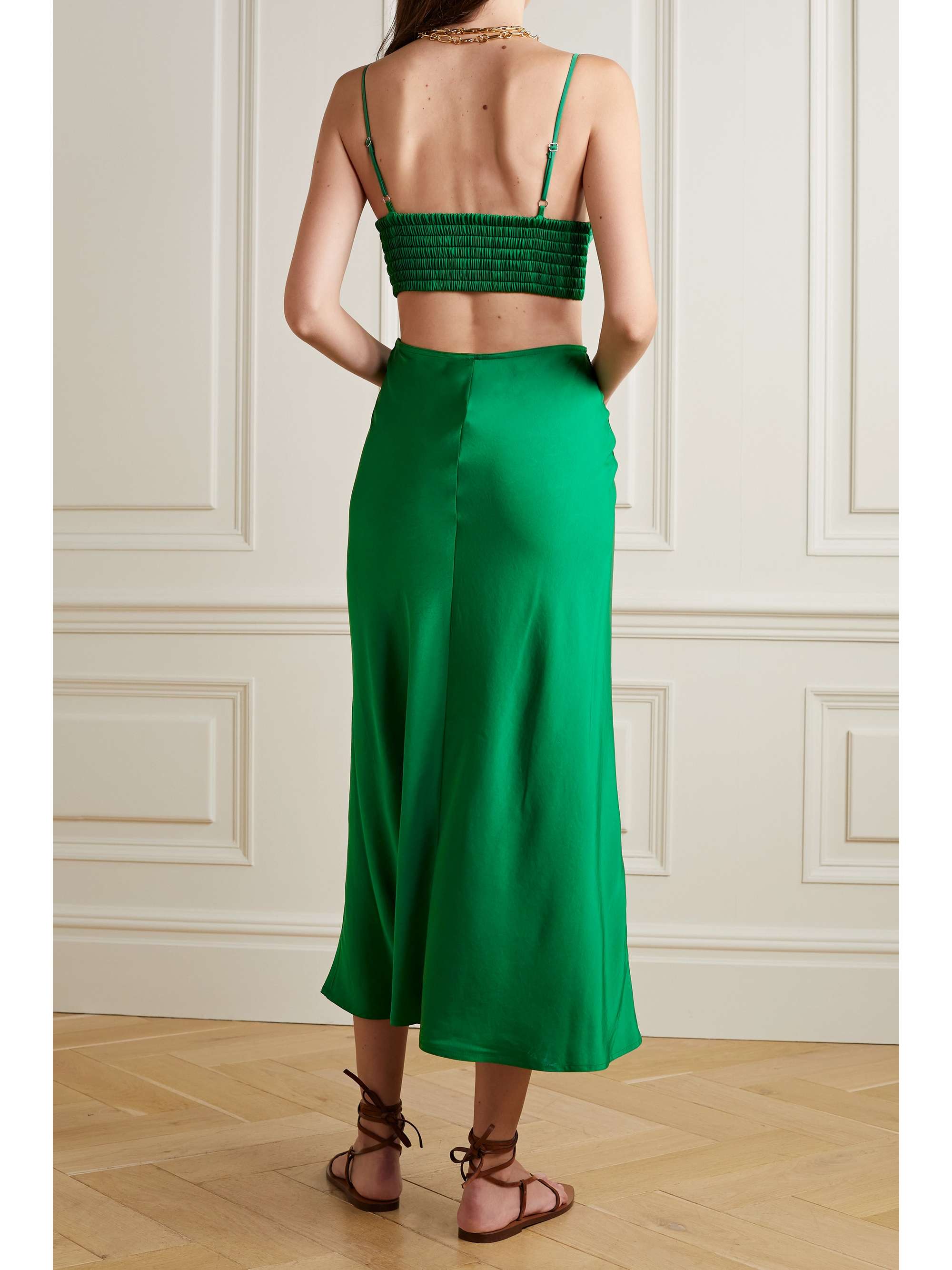 A.L.C. Blakely cutout satin midi dress