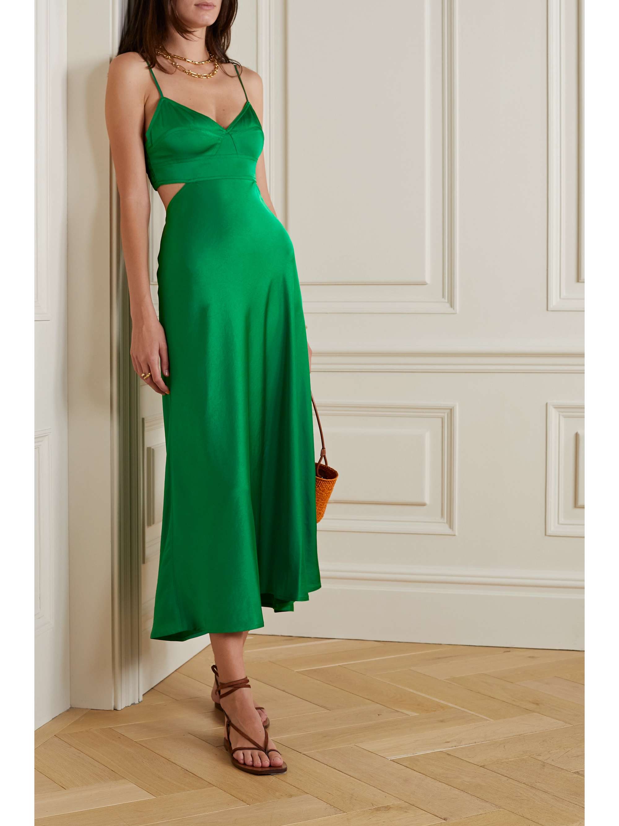 A.L.C. Blakely cutout satin midi dress