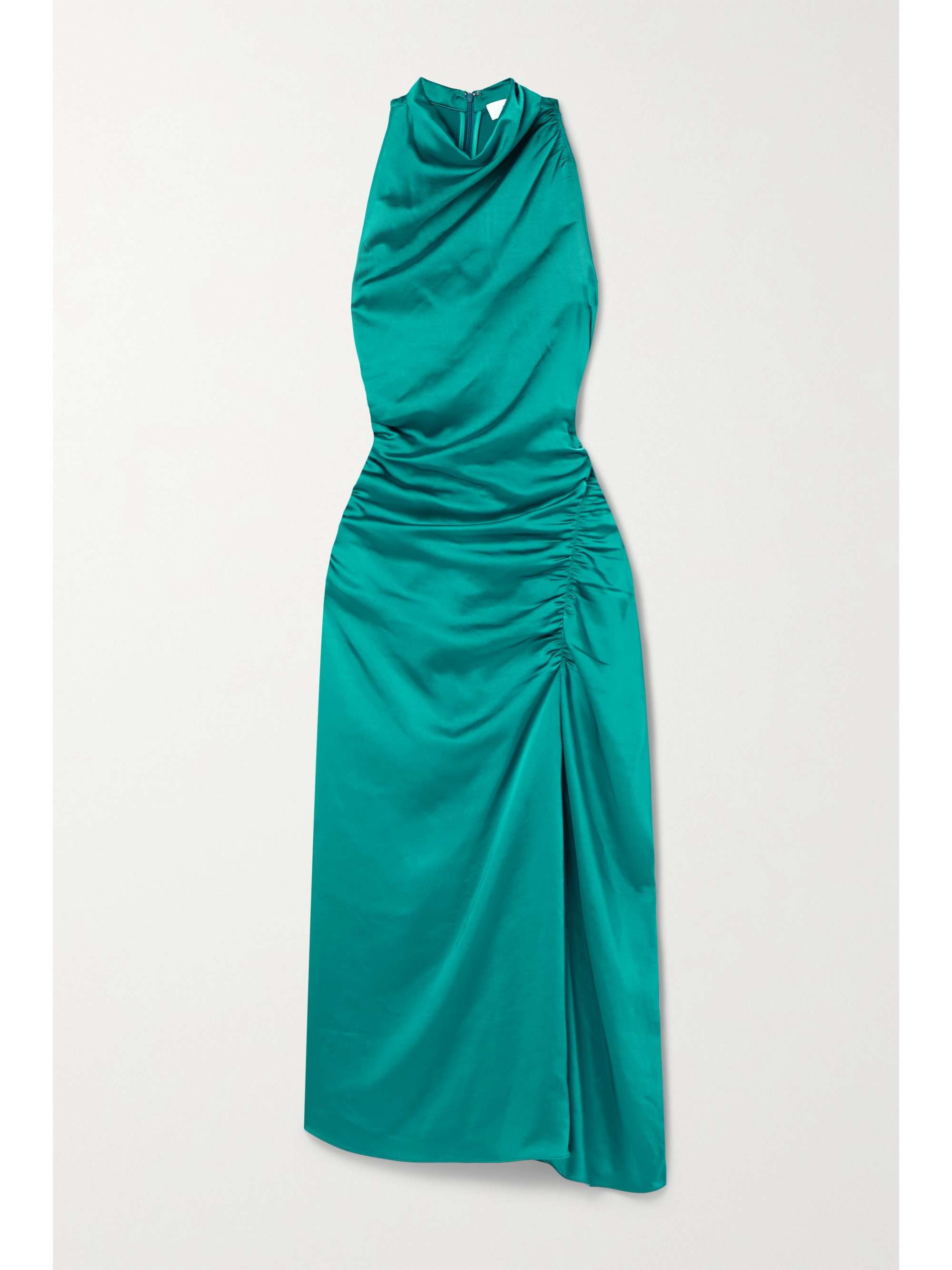 A.L.C. Inez asymmetric ruched satin midi dress NETAPORTER