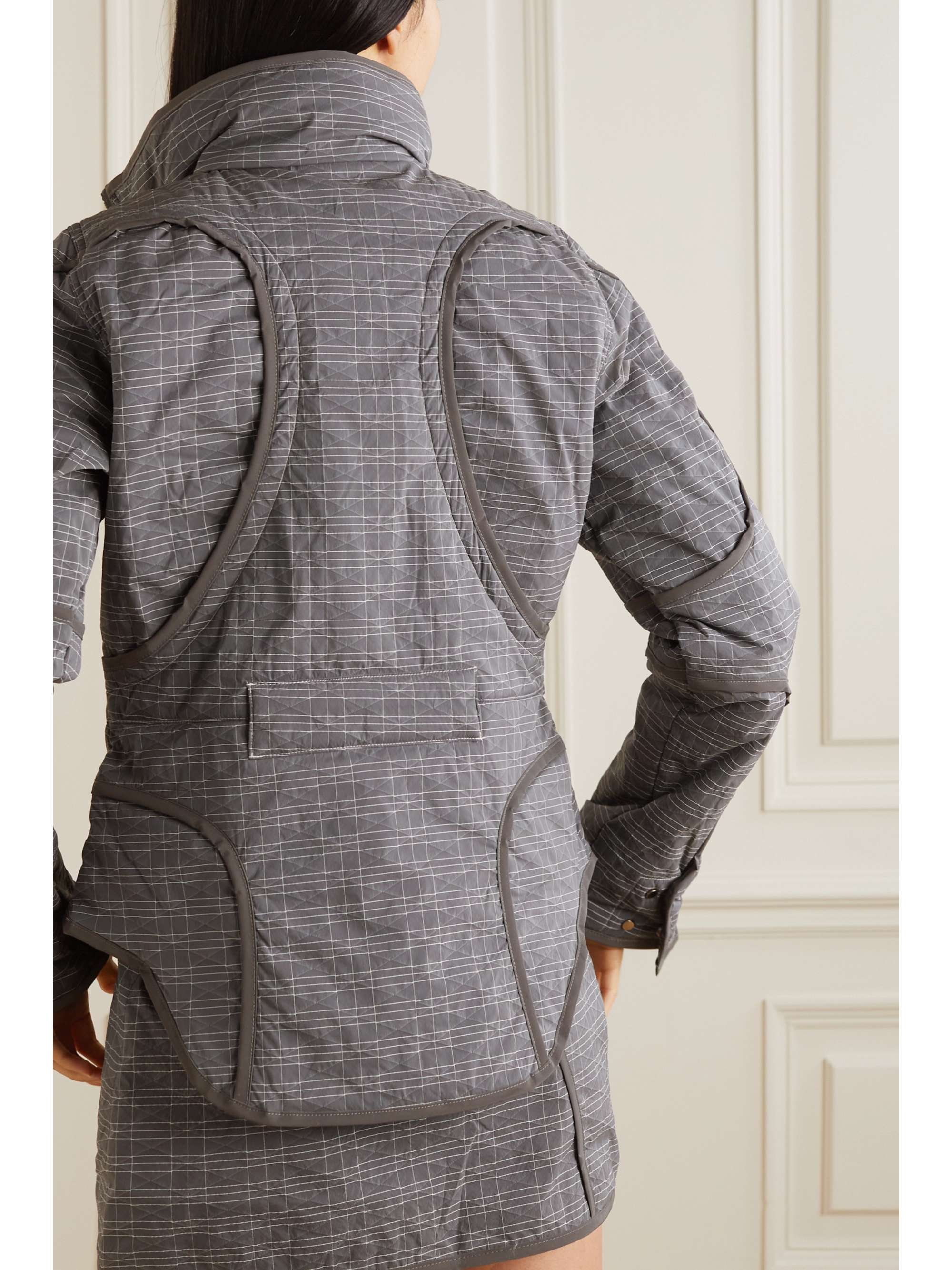 MCQ ALEXANDER MCQUEEN Long Now padded matelassé checked shell jacket