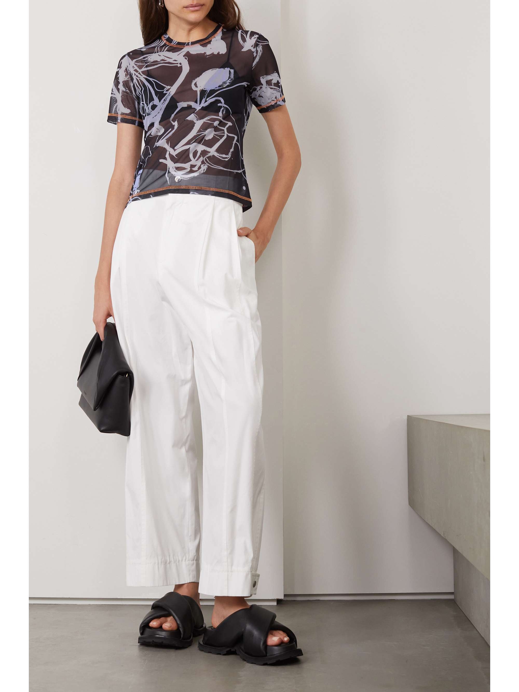 MCQ ALEXANDER MCQUEEN Printed stretch-mesh T-shirt
