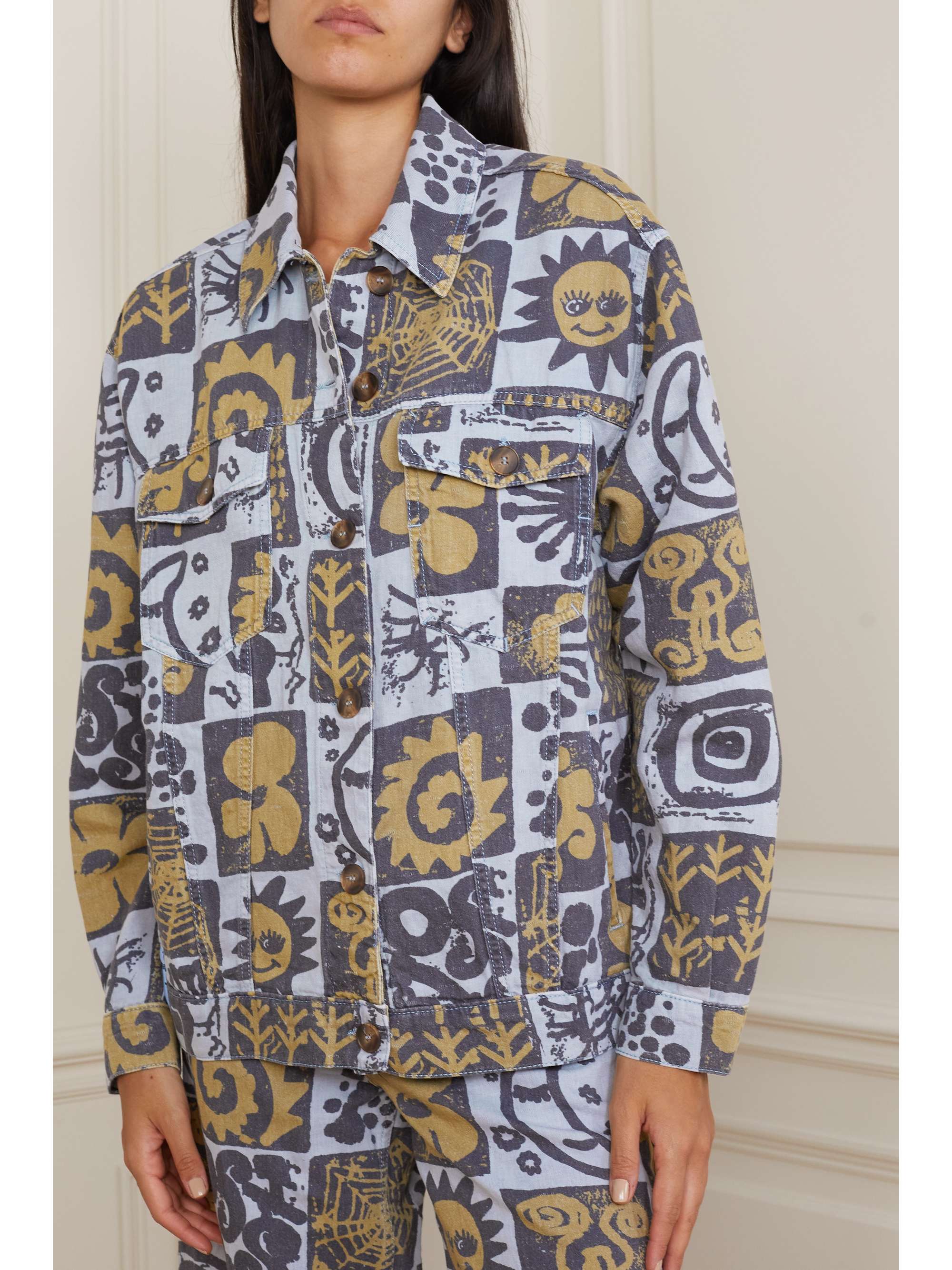 MCQ ALEXANDER MCQUEEN Biosis printed denim shirt jacket