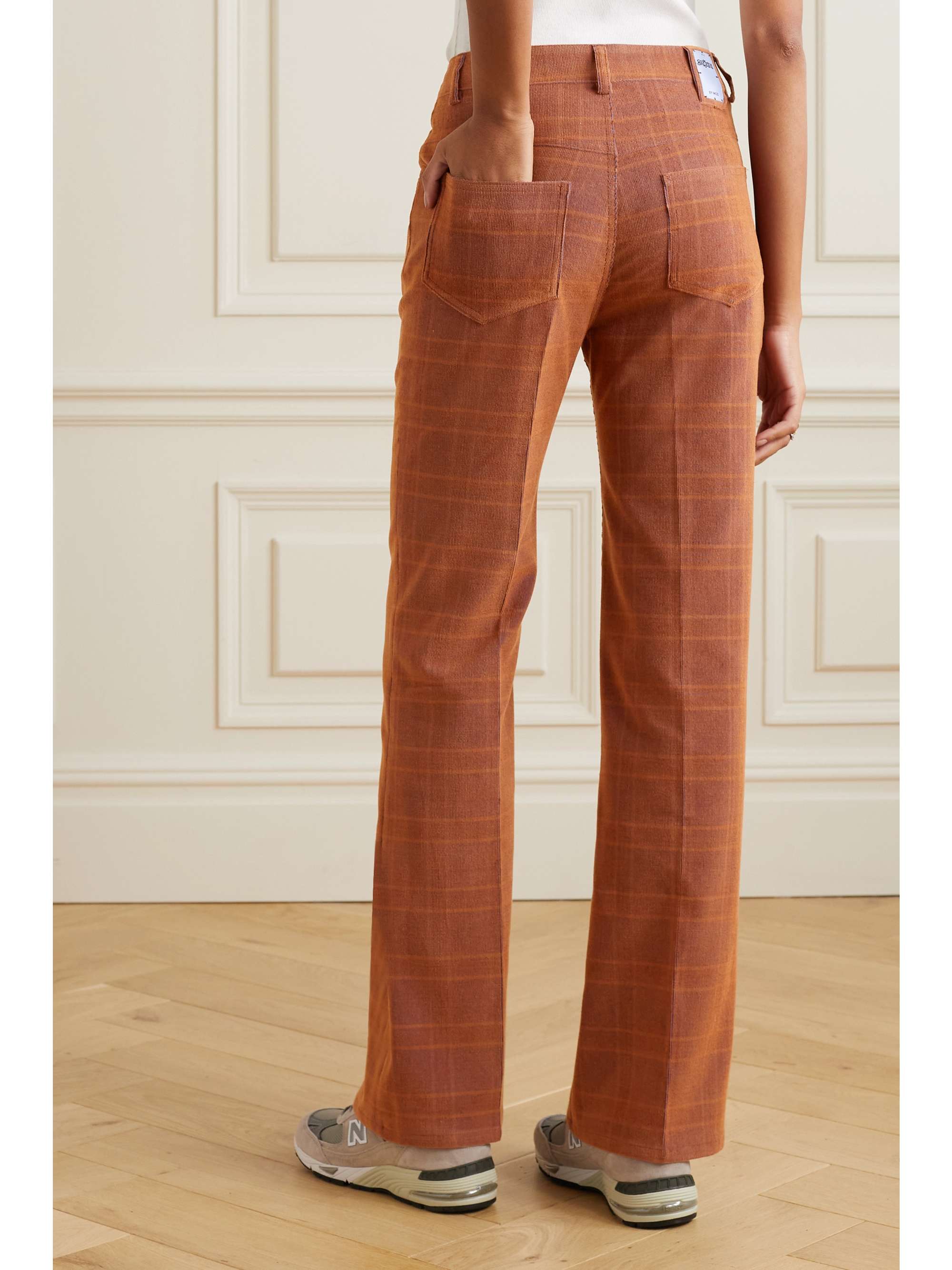 MCQ ALEXANDER MCQUEEN Biosis 格纹灯芯绒喇叭裤