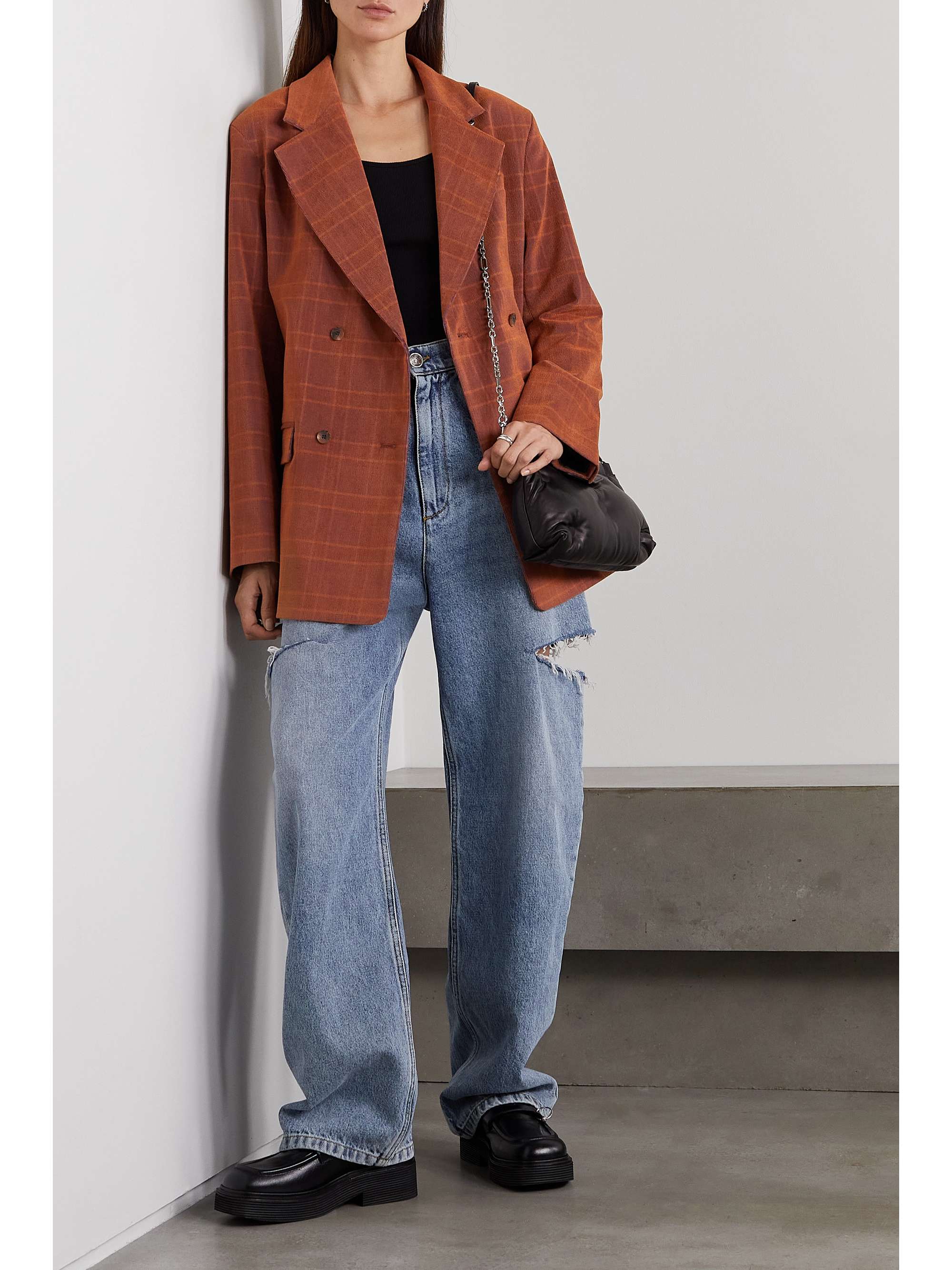 MCQ ALEXANDER MCQUEEN Biosis double-breasted checked corduroy blazer