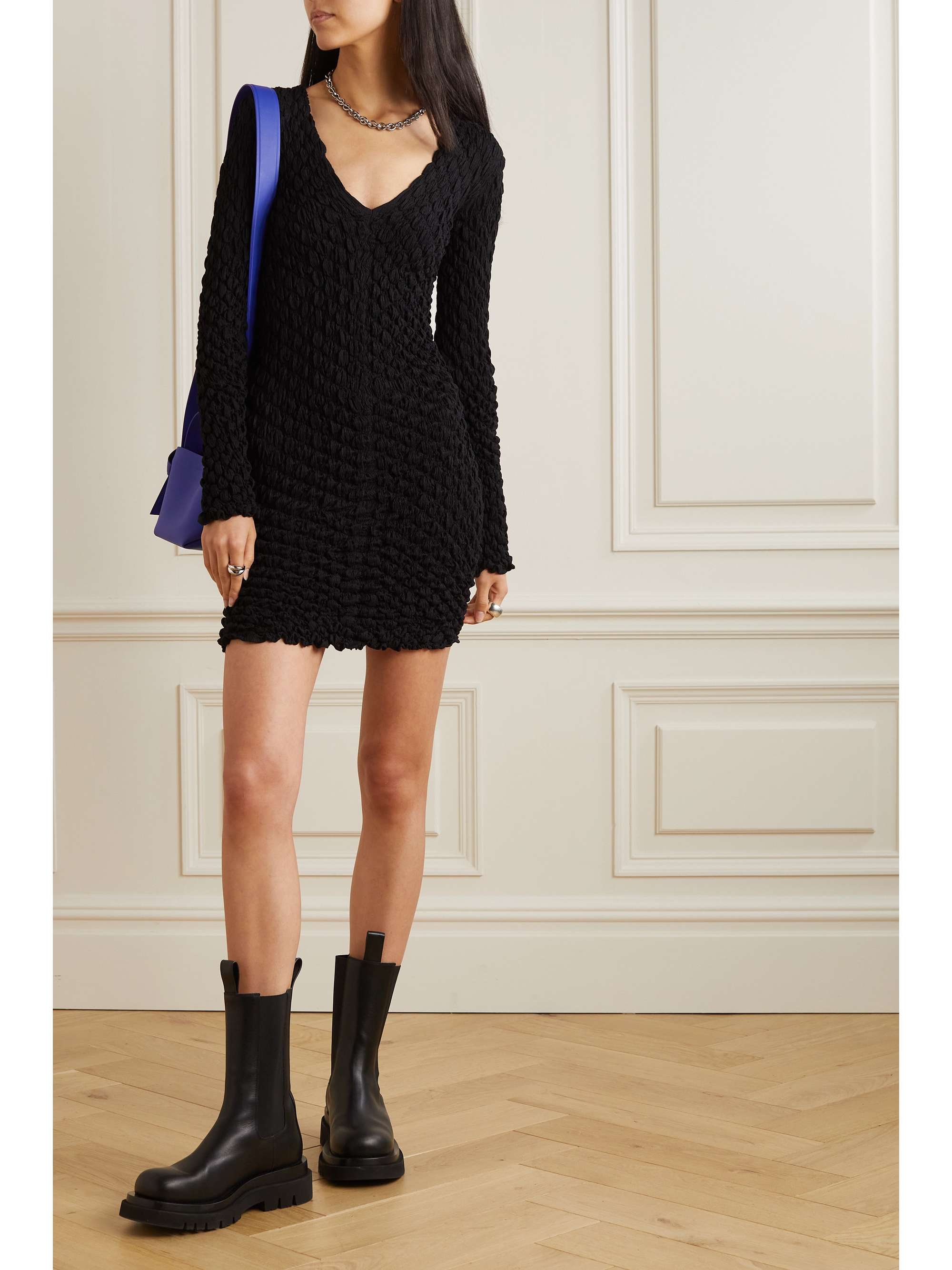 MCQ ALEXANDER MCQUEEN Long Now popcorn stretch-jersey mini dress